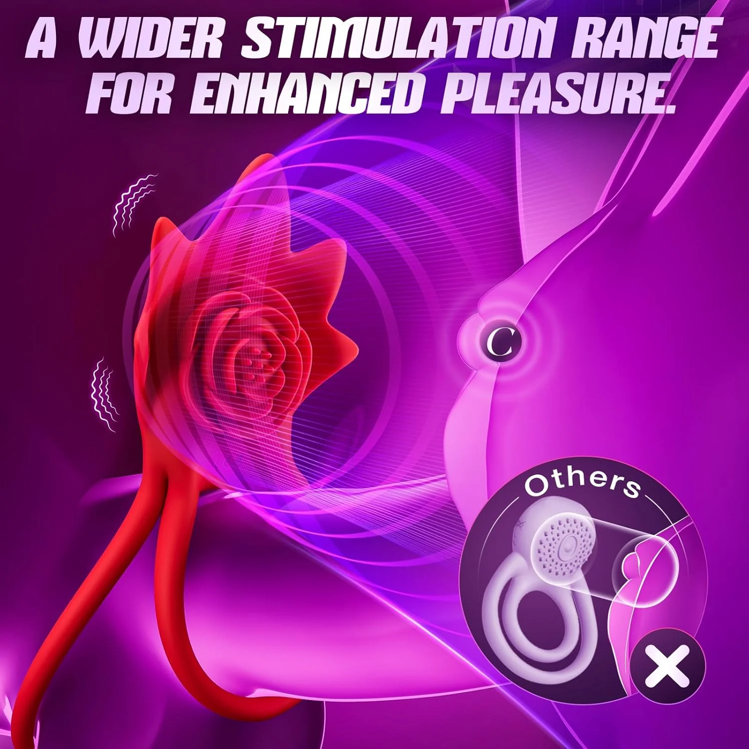 PetalSync Rose AI Cock Ring Clit Stimulator App Control 9 Modes - Image 3