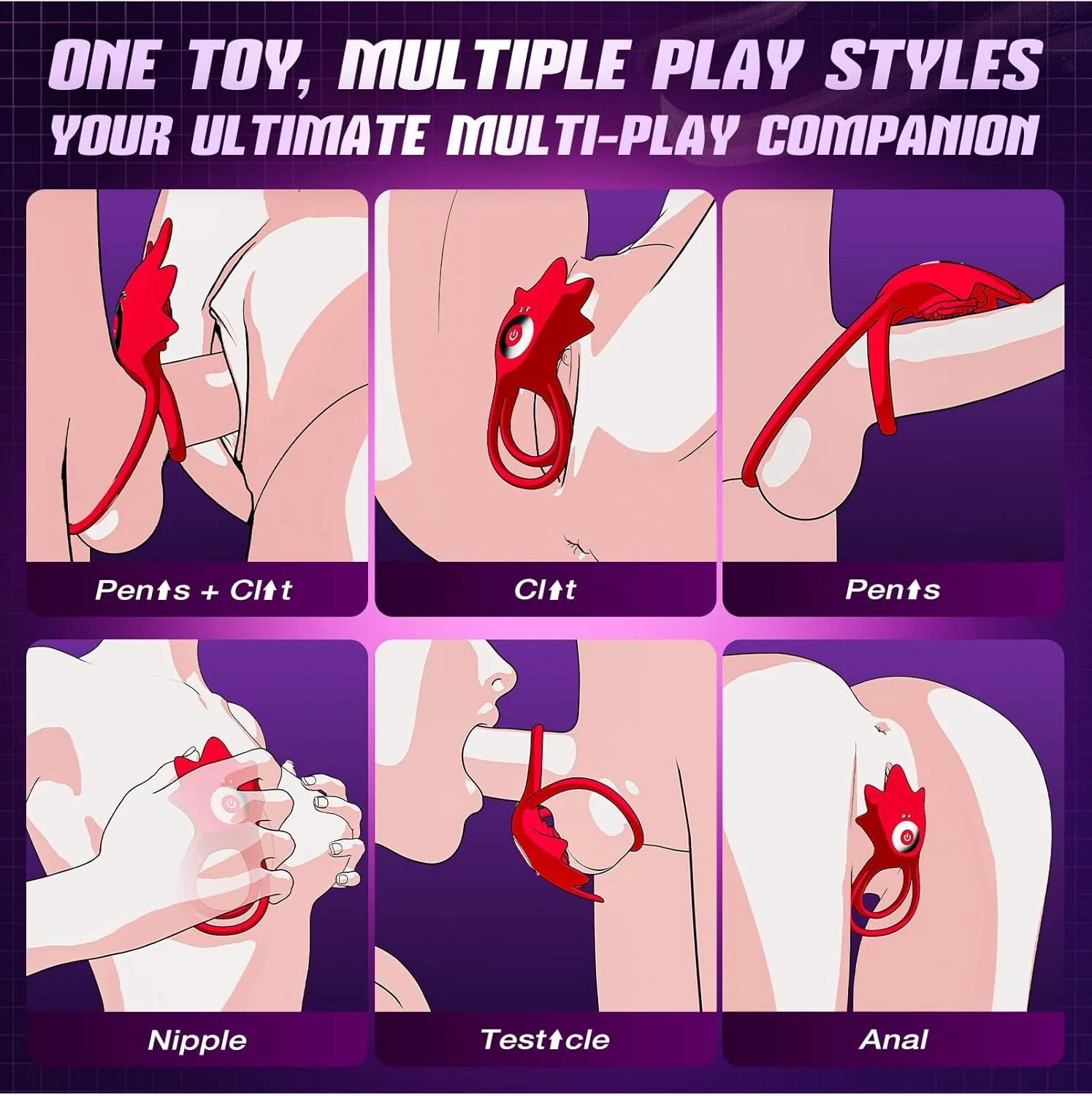 PetalSync Rose AI Cock Ring Clit Stimulator App Control 9 Modes - Image 4