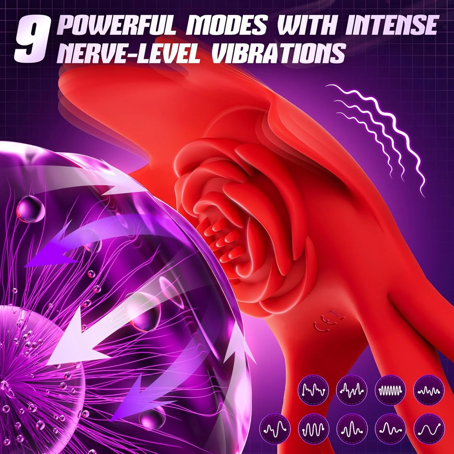 PetalSync Rose AI Cock Ring Clit Stimulator App Control 9 Modes - Image 5