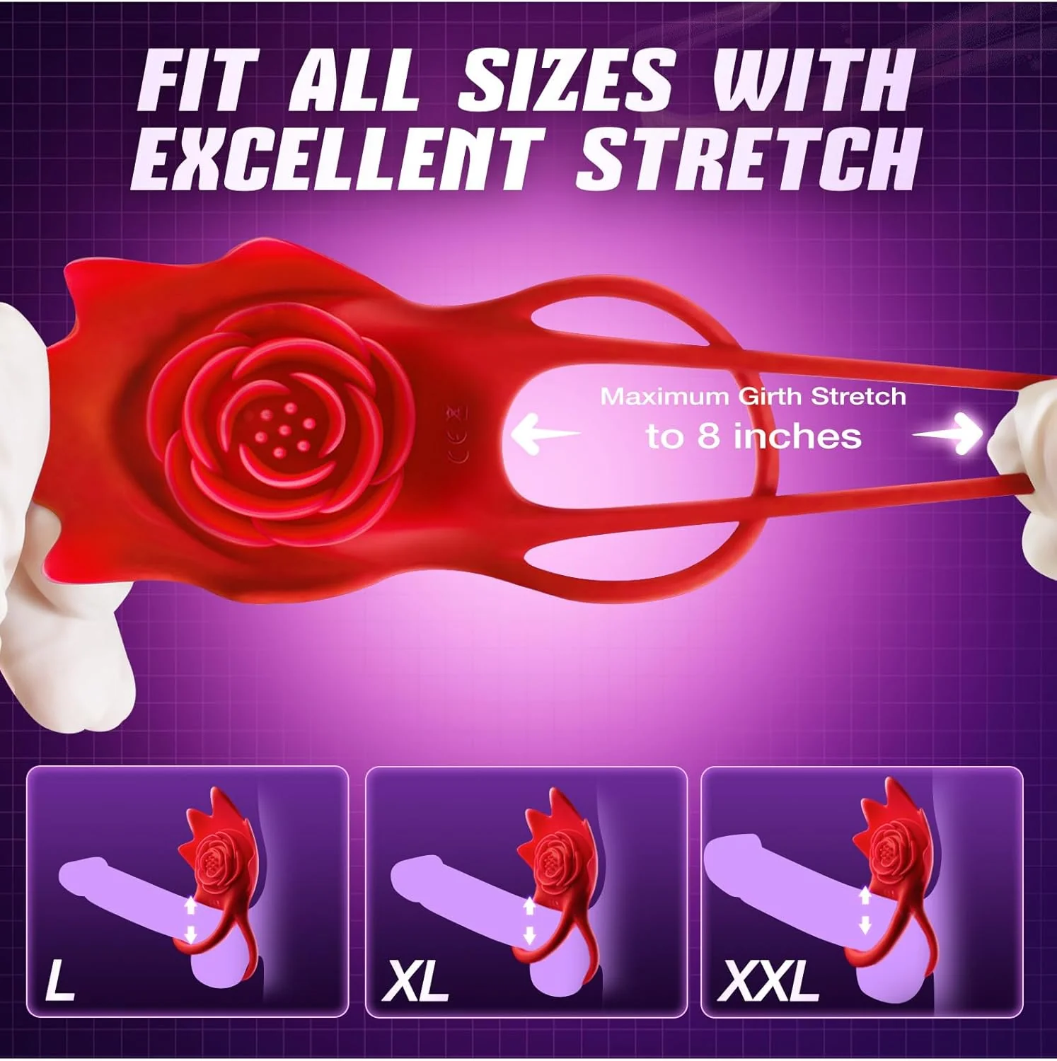 PetalSync Rose AI Cock Ring Clit Stimulator App Control 9 Modes - Image 6