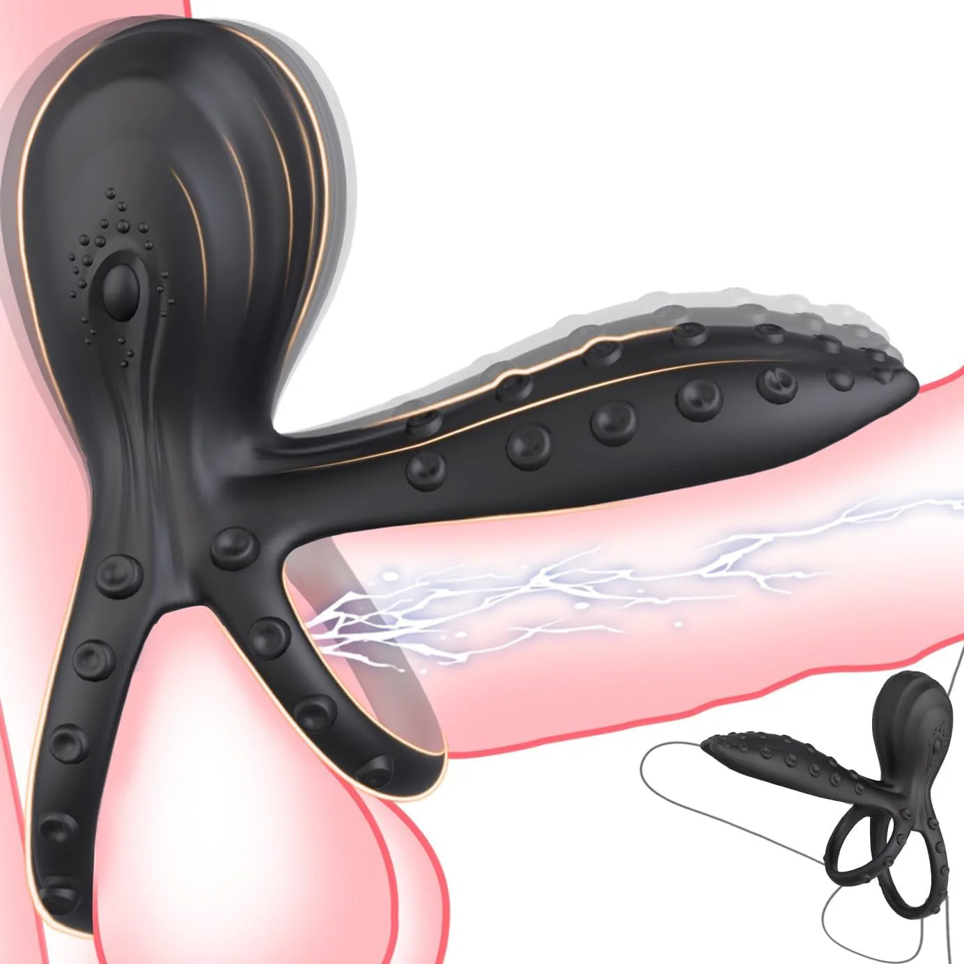 TentraPulse Tentacle Cock Ring Clit Stimulator 10 Modes