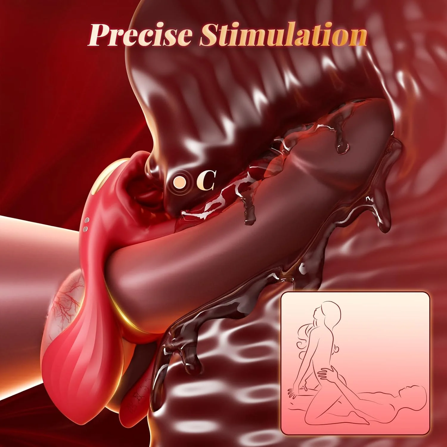 QuadWave 4 Motor Cock Ring Clit Stimulator 7 Modes Silicone - Image 4