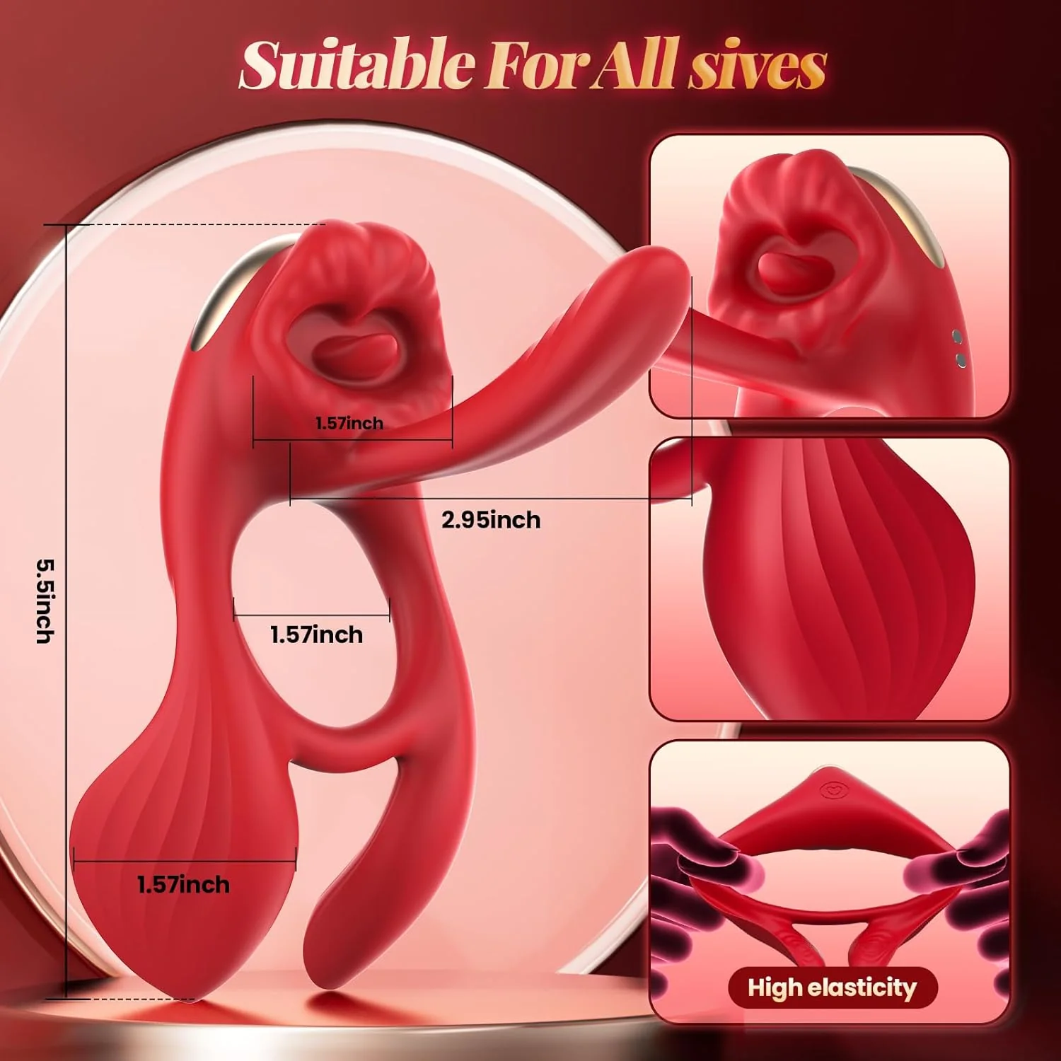 QuadWave 4 Motor Cock Ring Clit Stimulator 7 Modes Silicone - Image 6