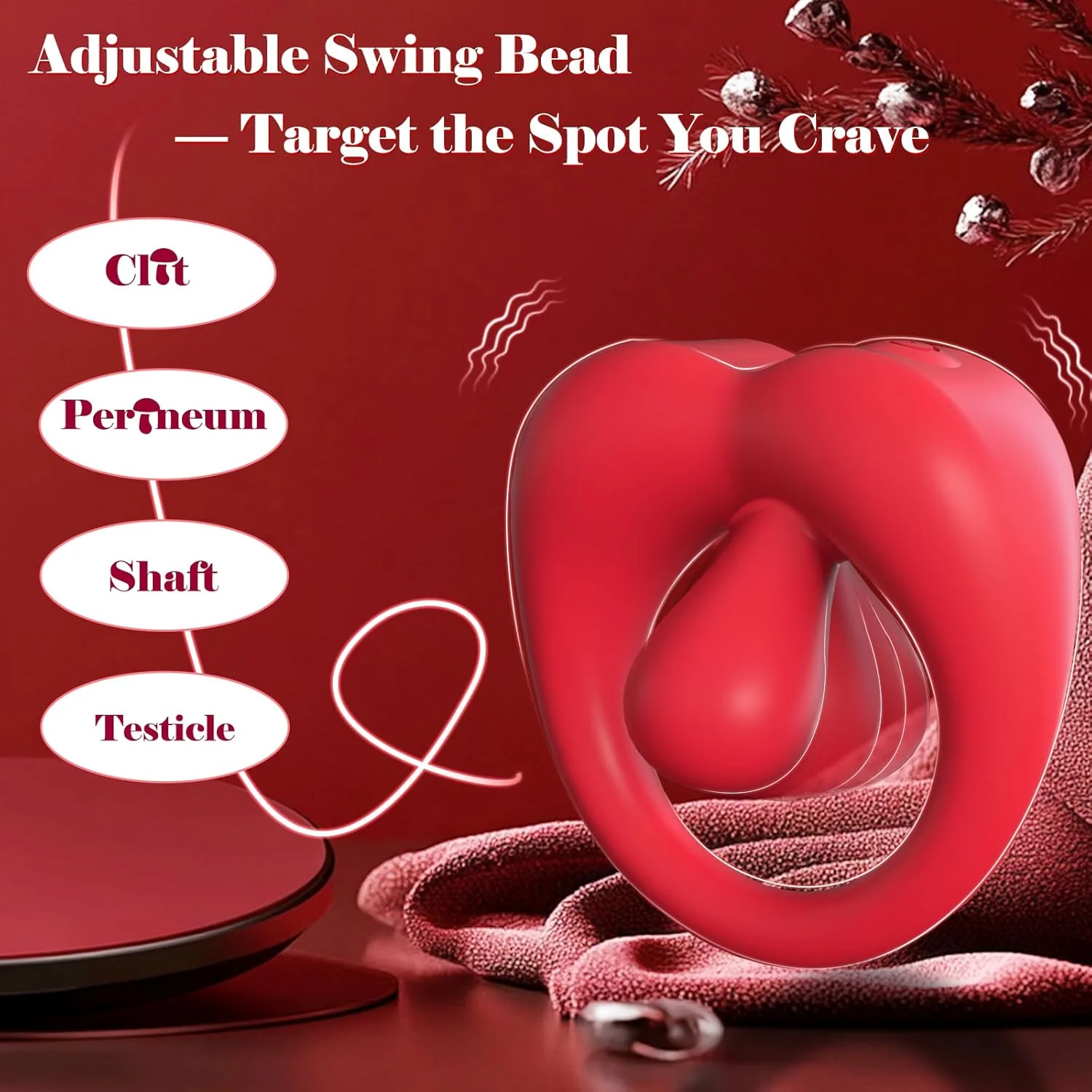 OrbitFlex Adjustable Cock Ring Clit Stimulator App 9 Modes - Image 2