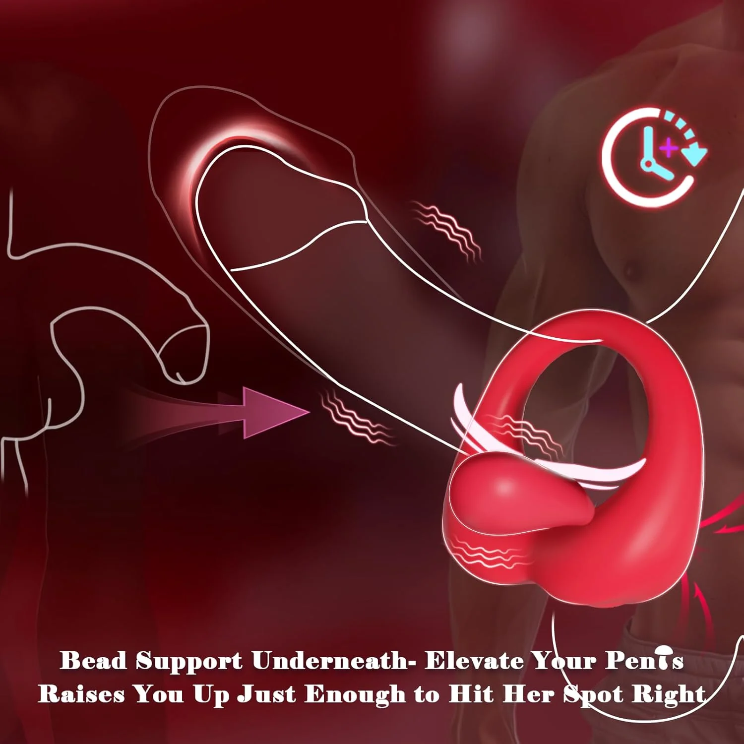 OrbitFlex Adjustable Cock Ring Clit Stimulator App 9 Modes - Image 3