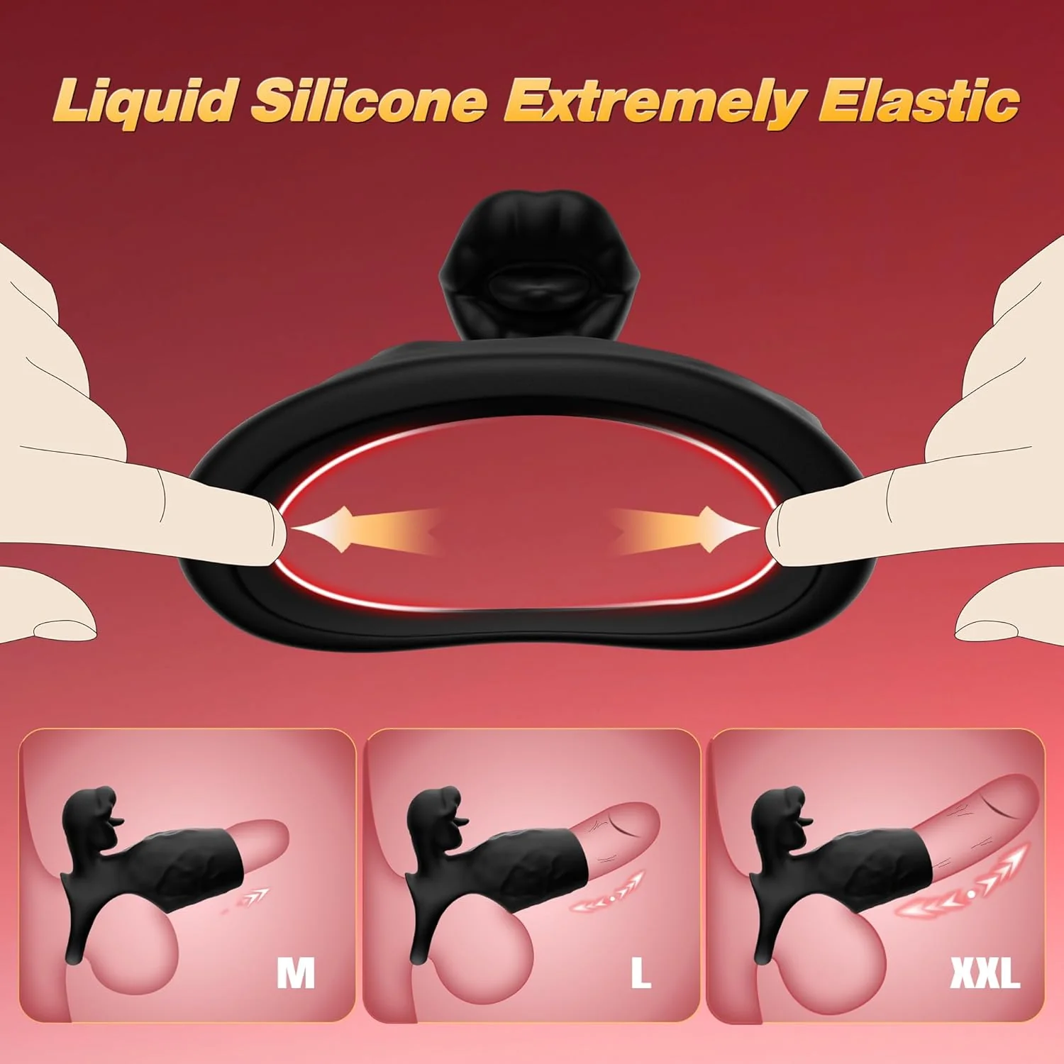 TongueShock Vibrating Cock Sleeve with Clit Stimulator - Image 4
