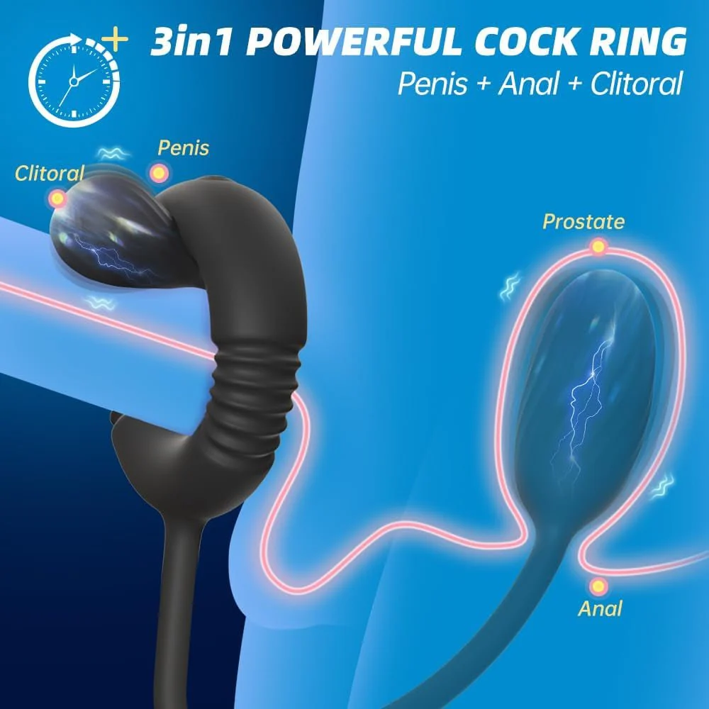 NexusForce Remote Cock Ring Prostate Massager 10 Modes Silicone - Image 2