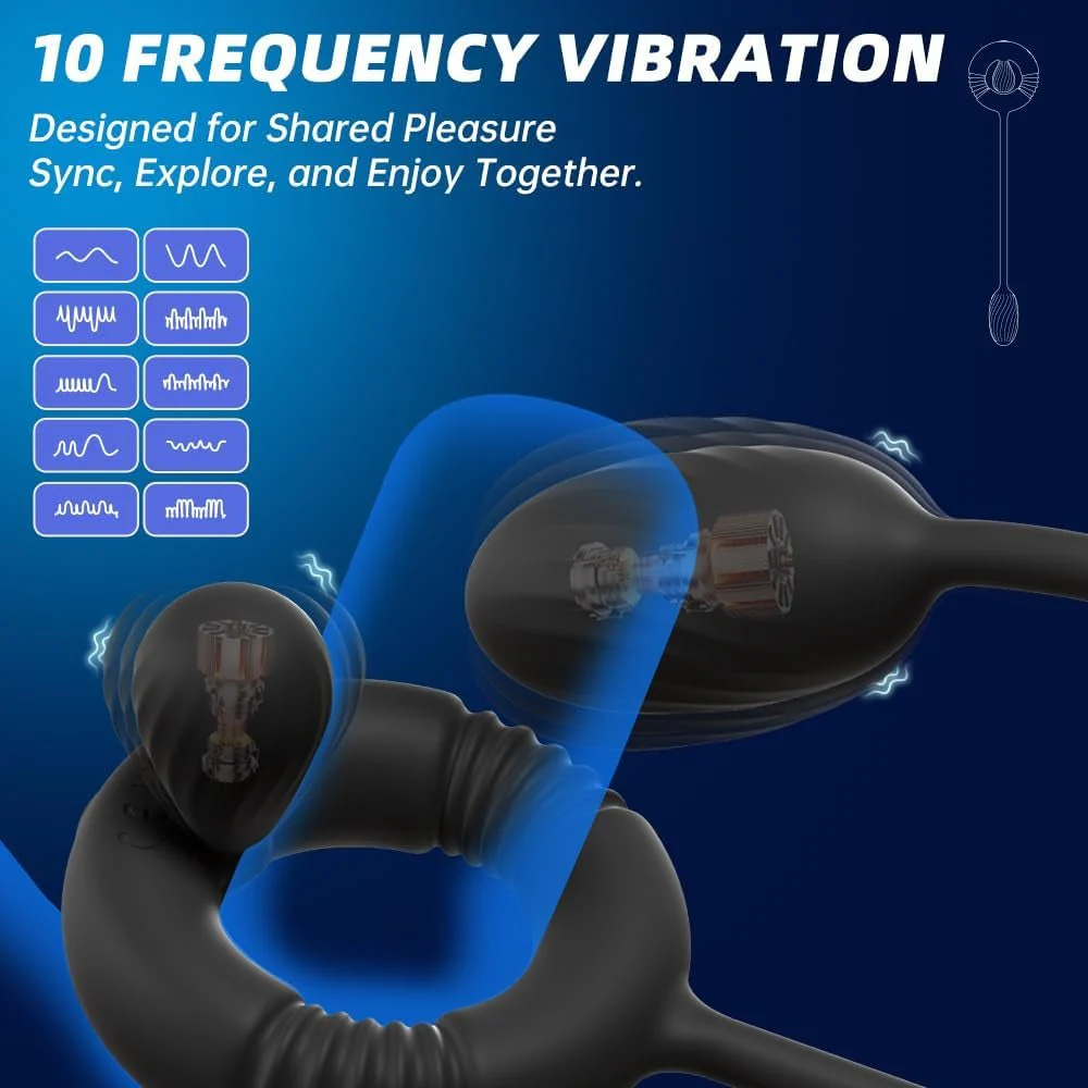 NexusForce Remote Cock Ring Prostate Massager 10 Modes Silicone - Image 4