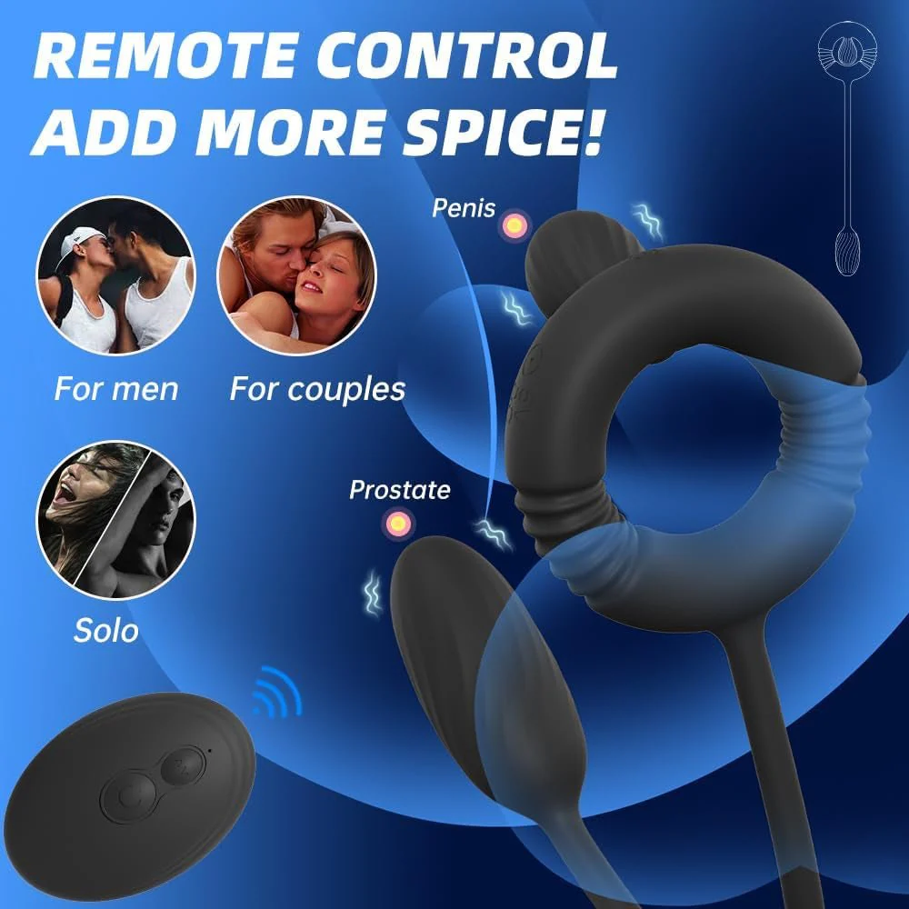 NexusForce Remote Cock Ring Prostate Massager 10 Modes Silicone - Image 6