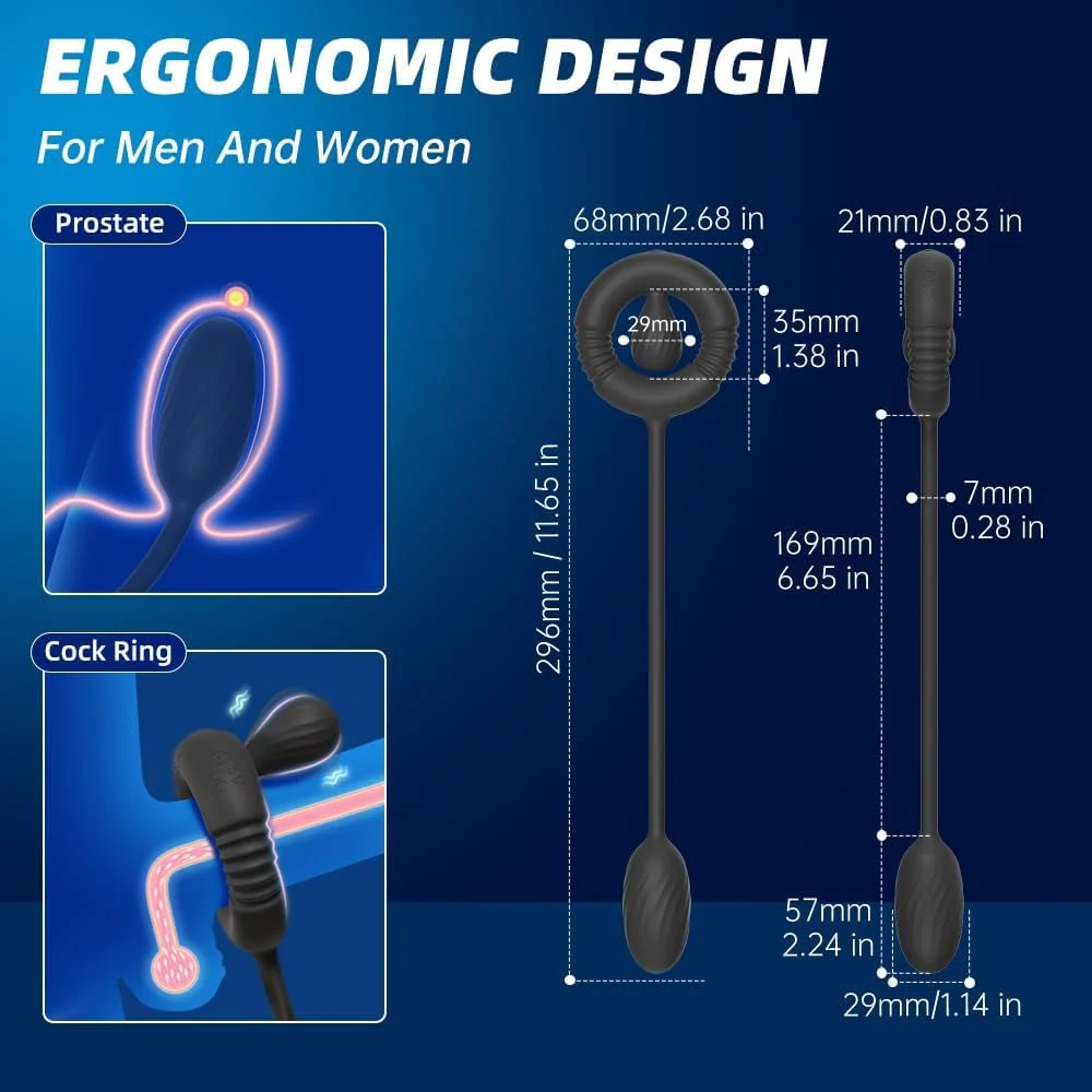 NexusForce Remote Cock Ring Prostate Massager 10 Modes Silicone - Image 7