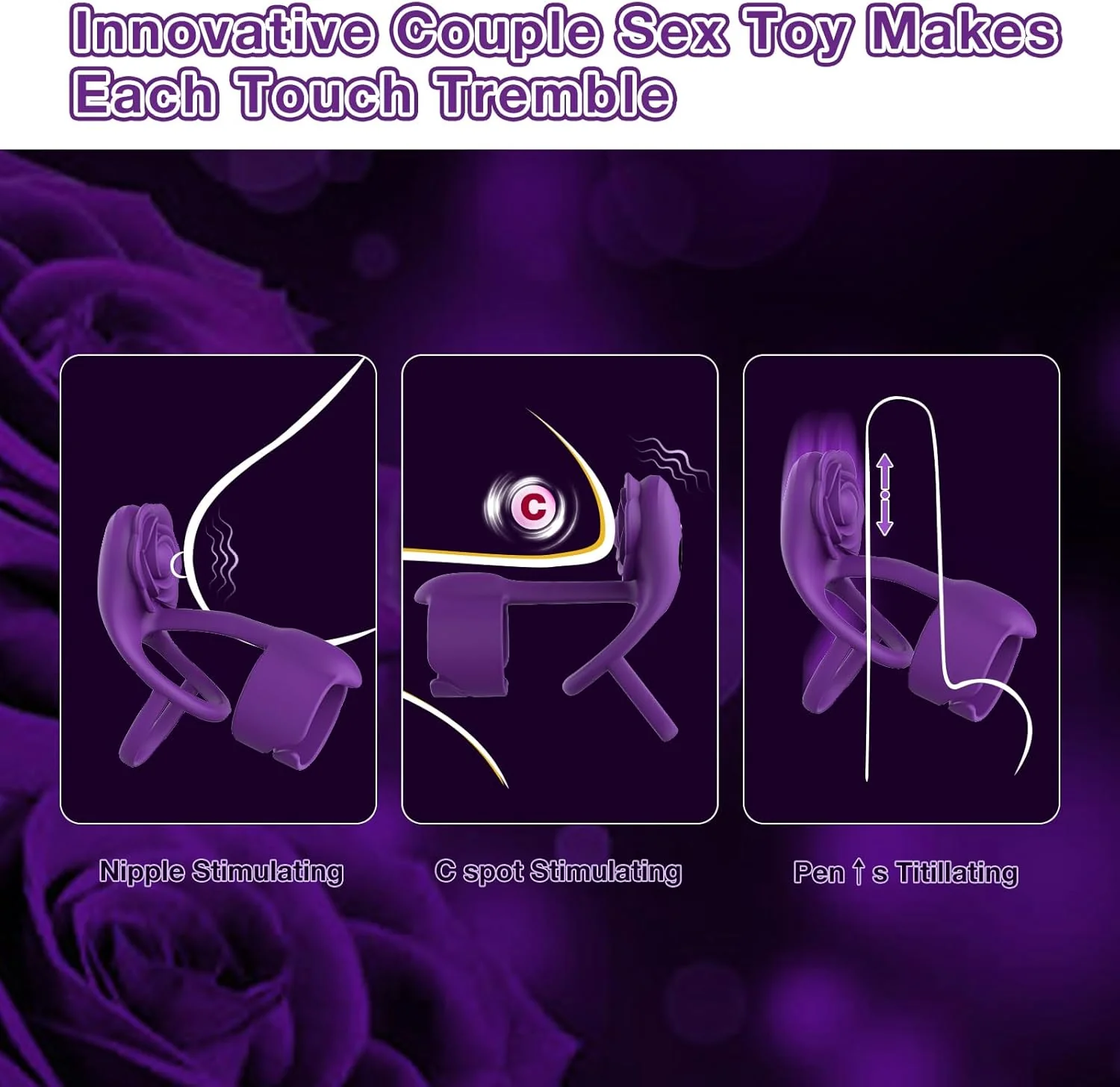 Pulse Rose Vibrating Intimacy Couples' Penis Ring - Image 4
