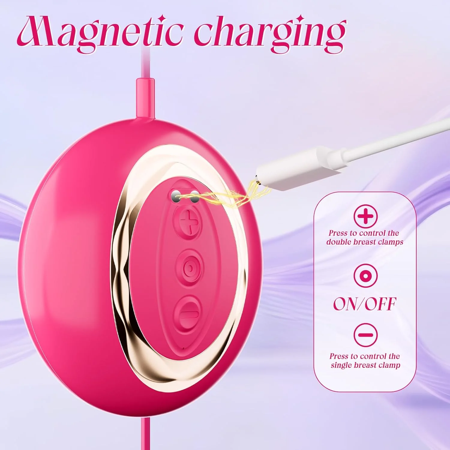 MagnaPulse Magnetic Nipple Clamps & Clit Stimulator 10 Modes - Image 5