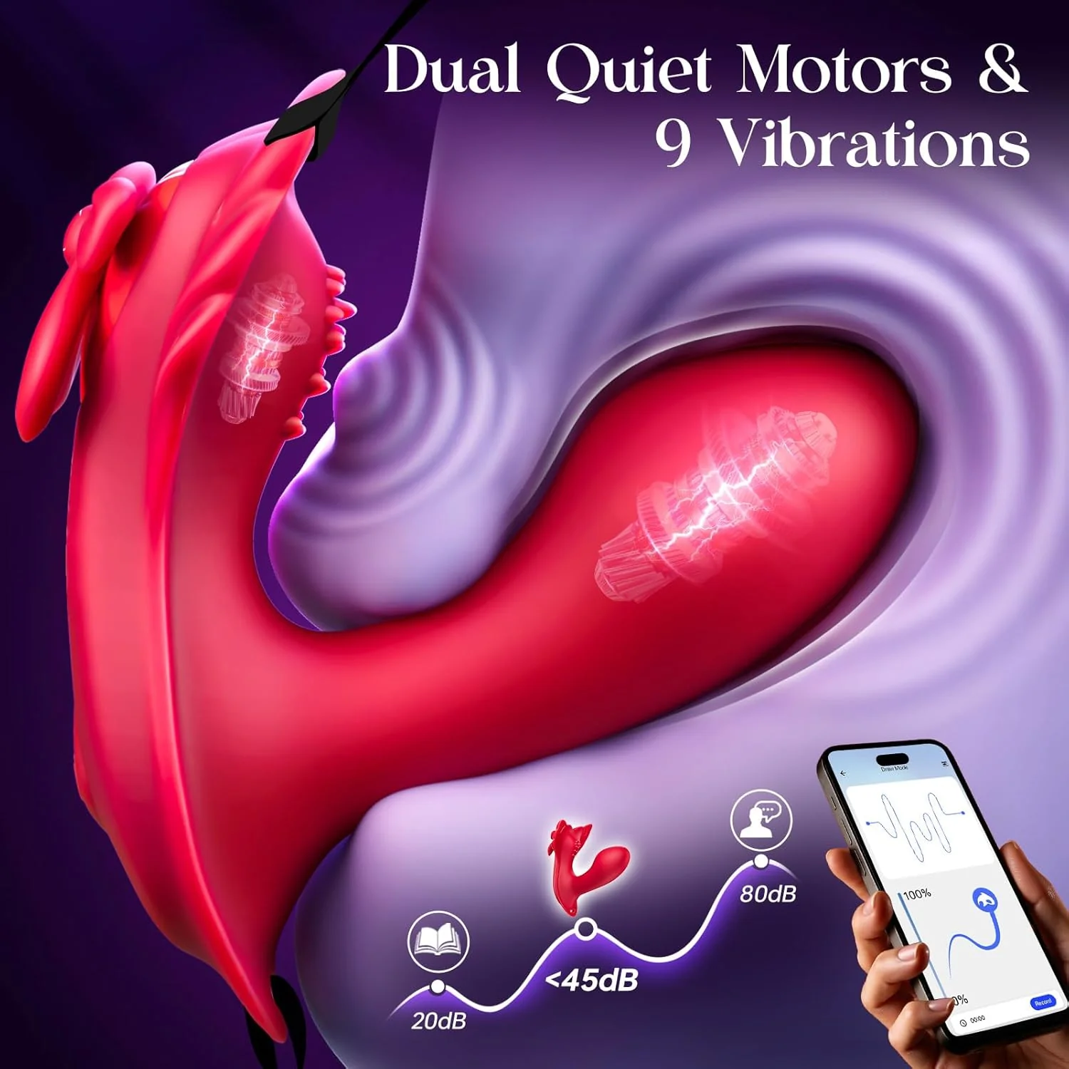 ShadowSync APP Remote Wearable Panty Vibrator with G-Spot Dildo - Image 3