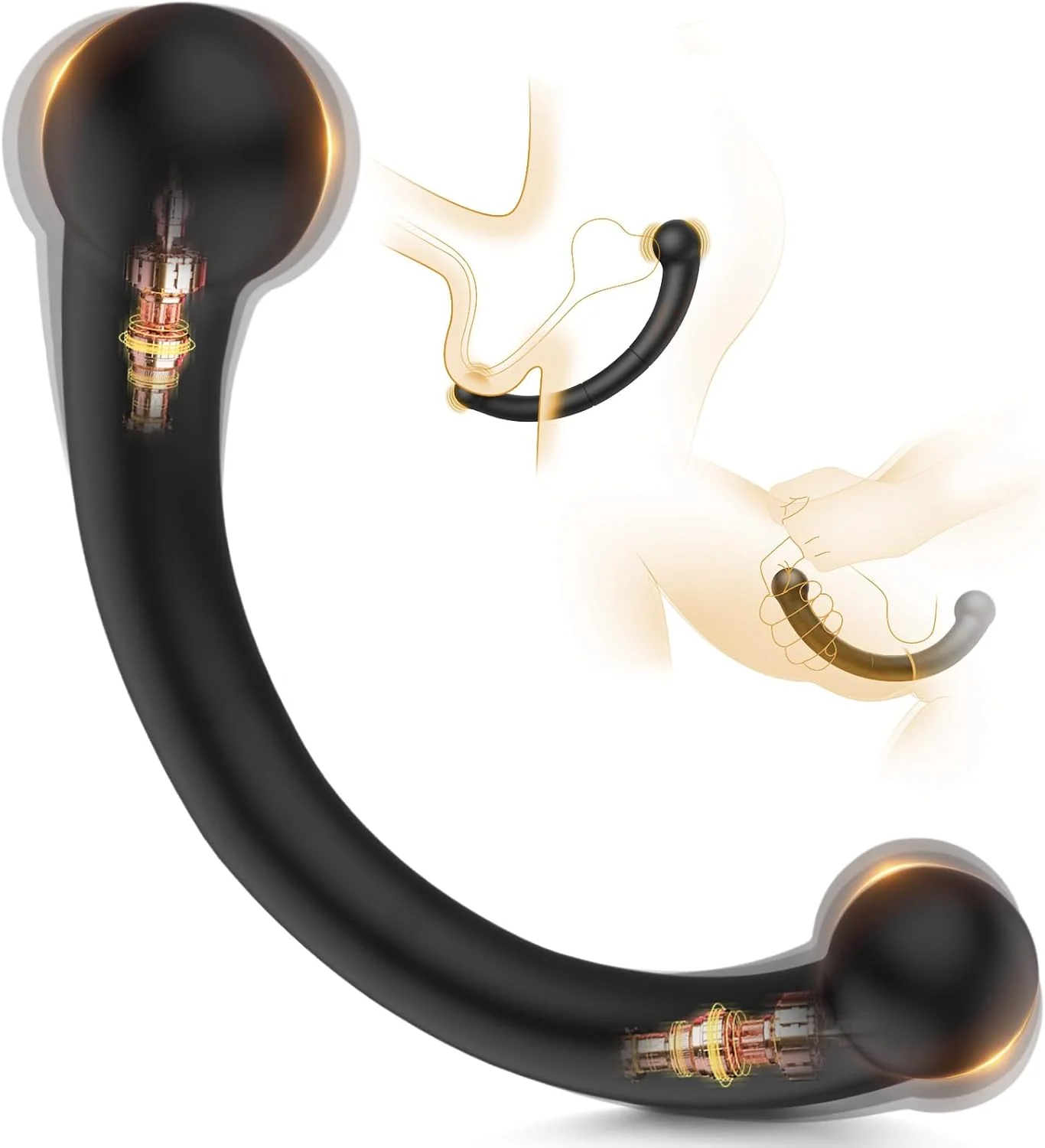 DualCurve Dual-Ended Prostate Massager 10 Modes Silicone