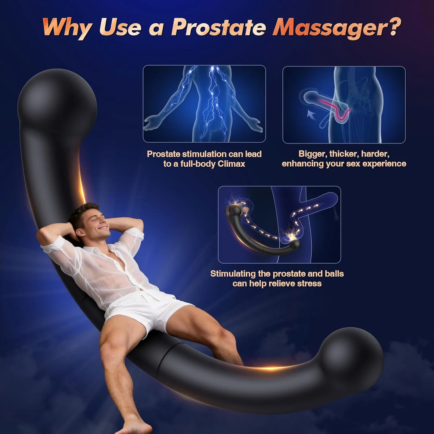 DualCurve Dual-Ended Prostate Massager 10 Modes Silicone - Image 2