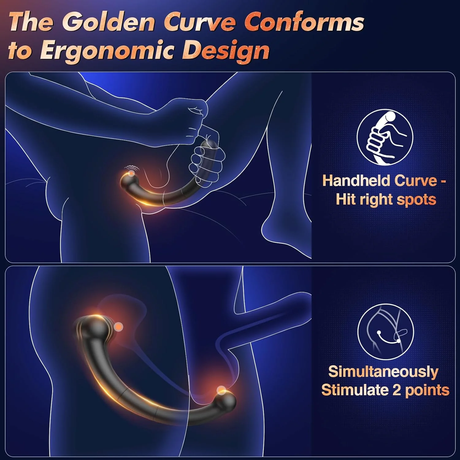 DualCurve Dual-Ended Prostate Massager 10 Modes Silicone - Image 4
