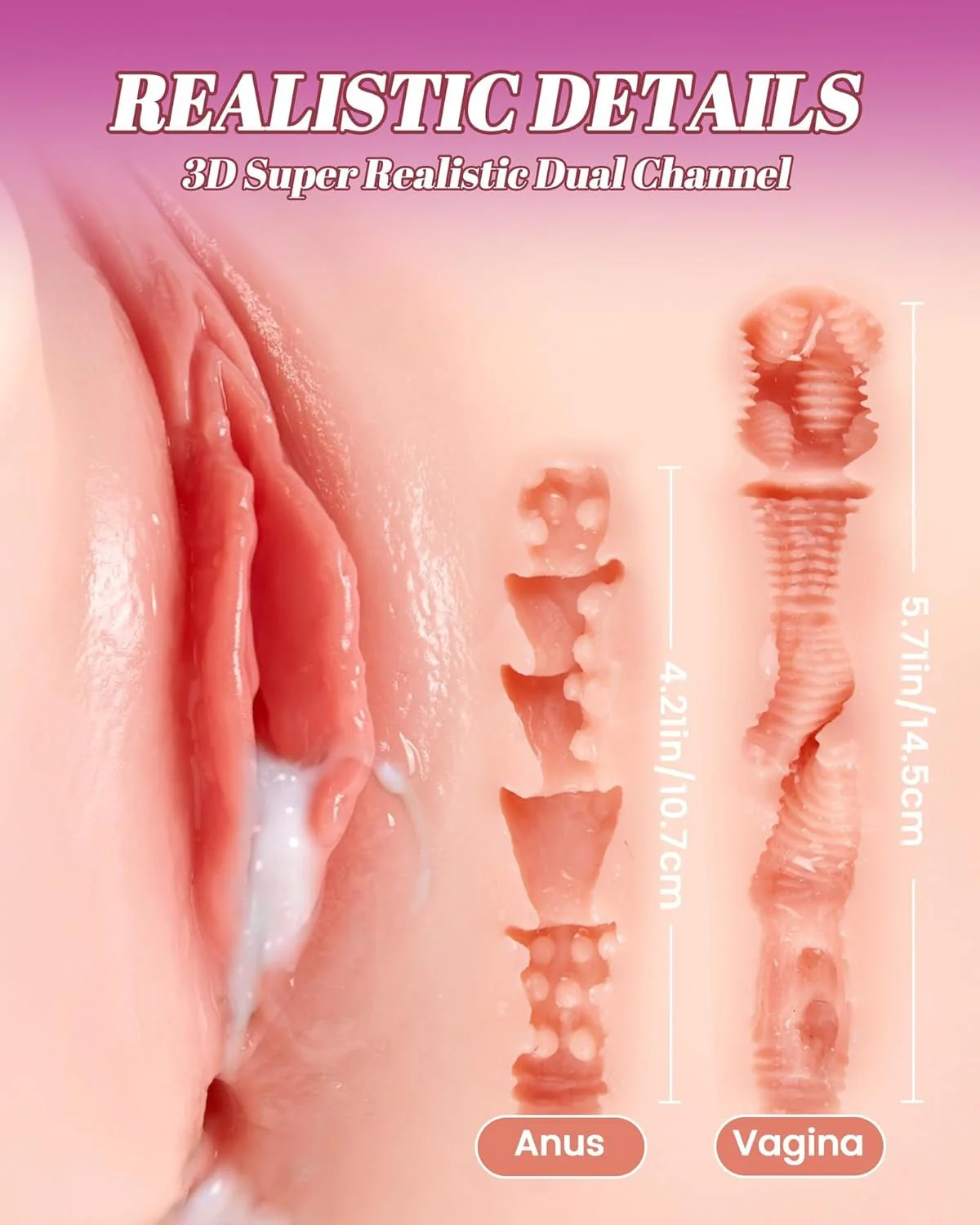 PulseForm Vibrating Dual Channel Torso Sex Doll 5.8LB - Image 4