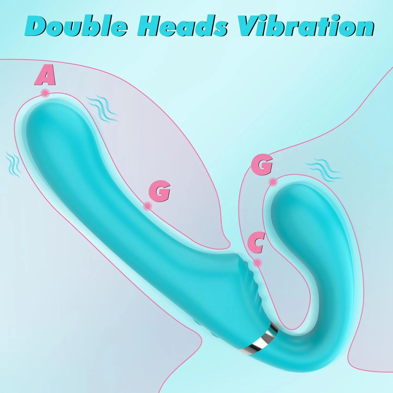 Vibrating Double-Ended Strap-On Dildo for Intense Pleasure - Image 3