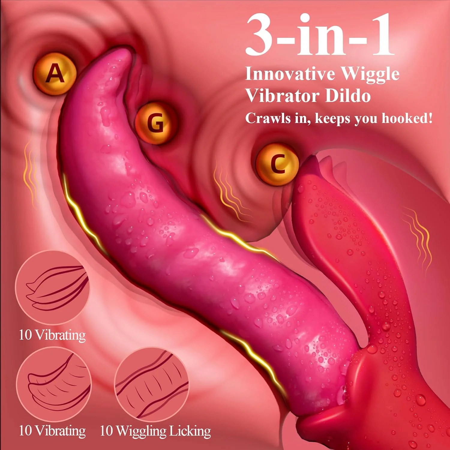 VirelWriggle Tongue Vibrator 20 Modes G-Spot Toy - Image 2