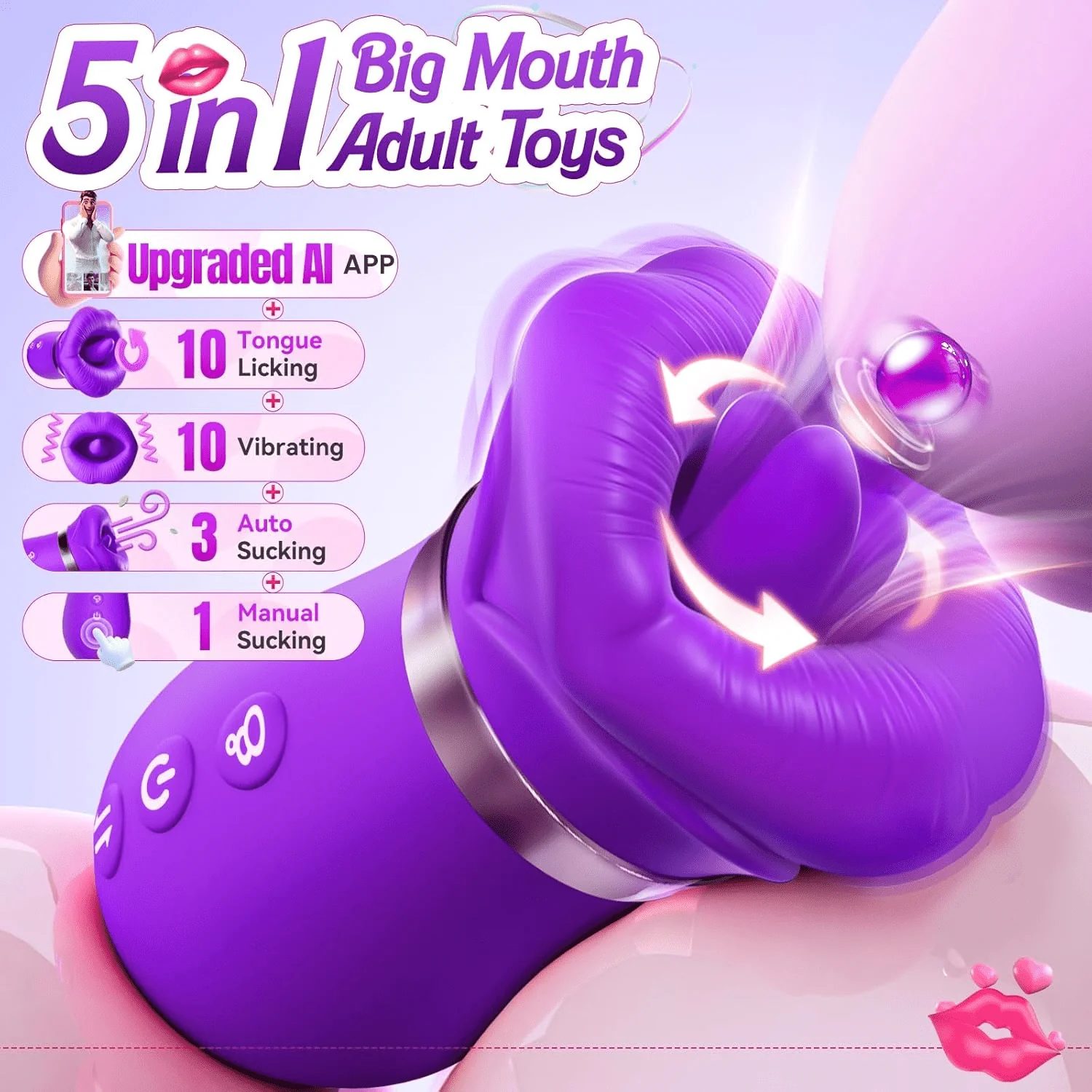 NoirLuxe AI Mouth Clit Sucker Wand App Waterproof Quiet - Image 2