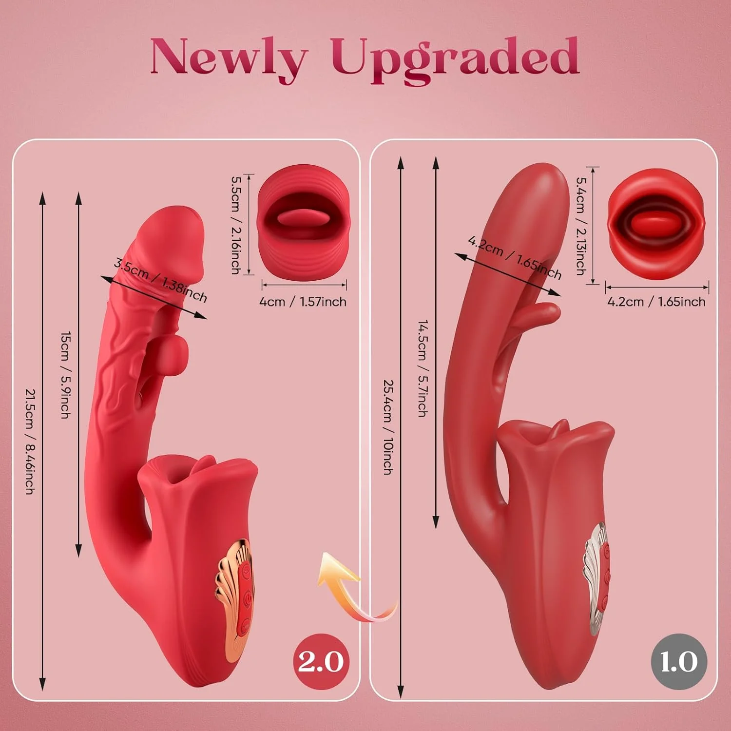 VelvetLick Rose Tongue Vibrator Flapping 10 Modes Waterproof - Image 5
