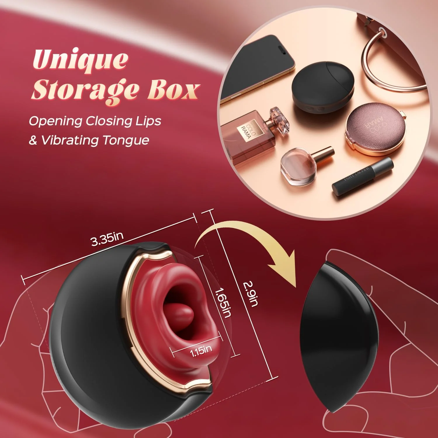 ElyraLuxe Rose Tongue Vibrator 3-in-1 10 Modes Clit Toy - Image 5