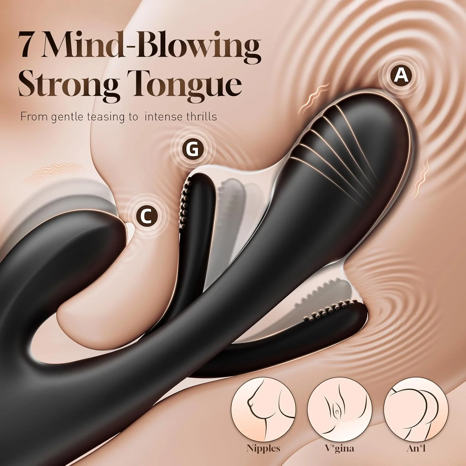 NoirPulse Rabbit Vibrator 14 Modes Flapping Waterproof - Image 3