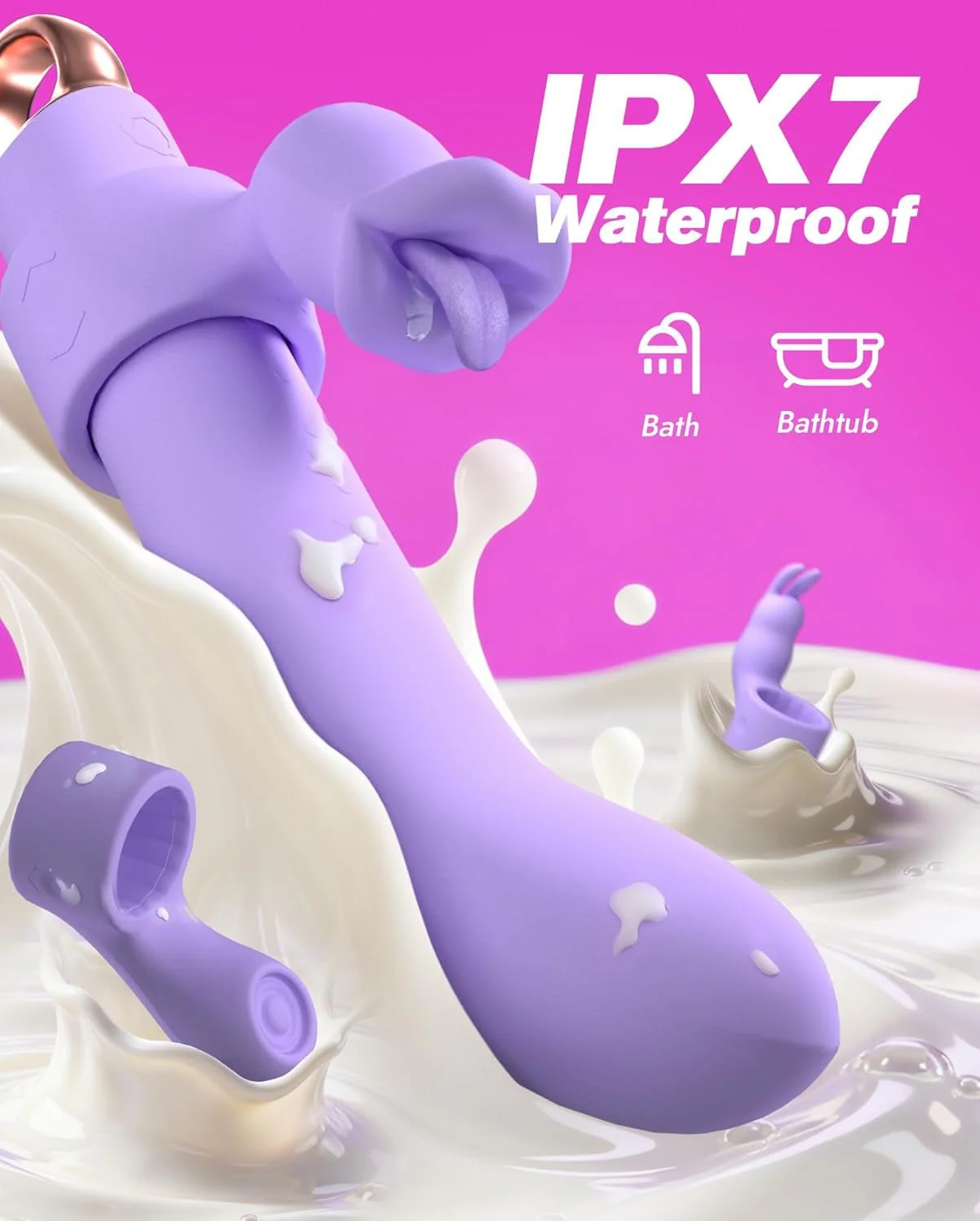 NoviraFlex Interchangeable Rabbit Licking Vibrator 63 Modes G-Spot - Image 5