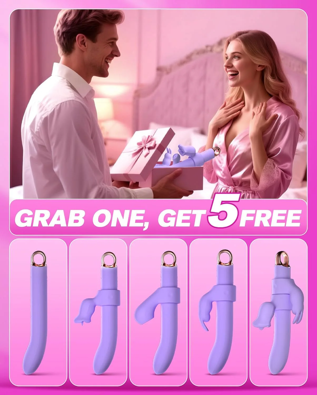 NoviraFlex Interchangeable Rabbit Licking Vibrator 63 Modes G-Spot - Image 8