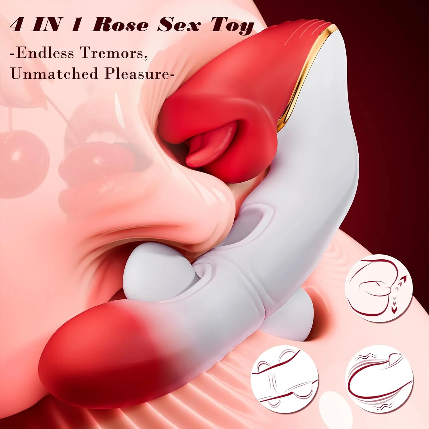 DualFlare Dildo Vibrator 10 Flapping 10 Licking Modes - Image 4