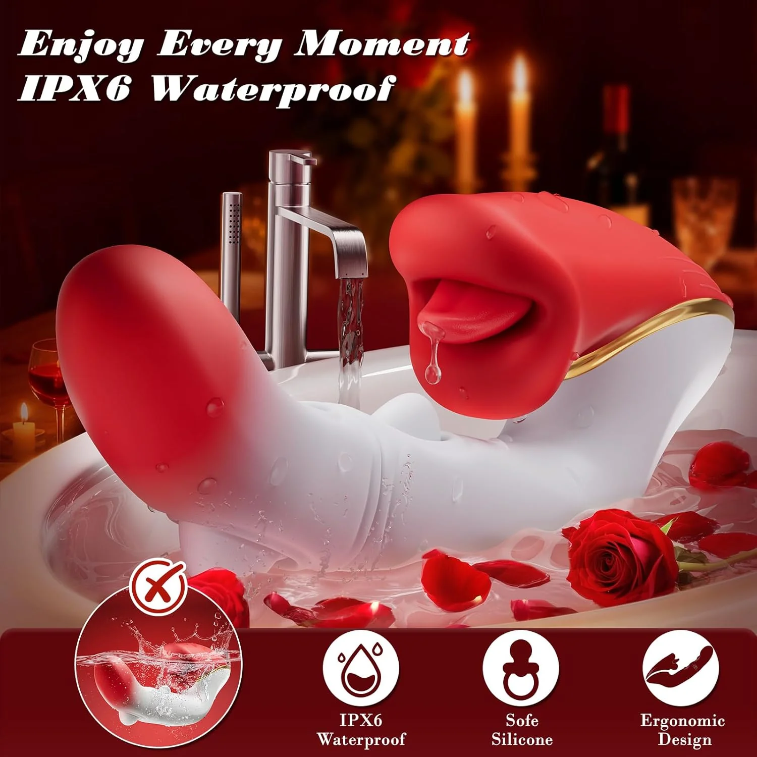 DualFlare Dildo Vibrator 10 Flapping 10 Licking Modes - Image 6