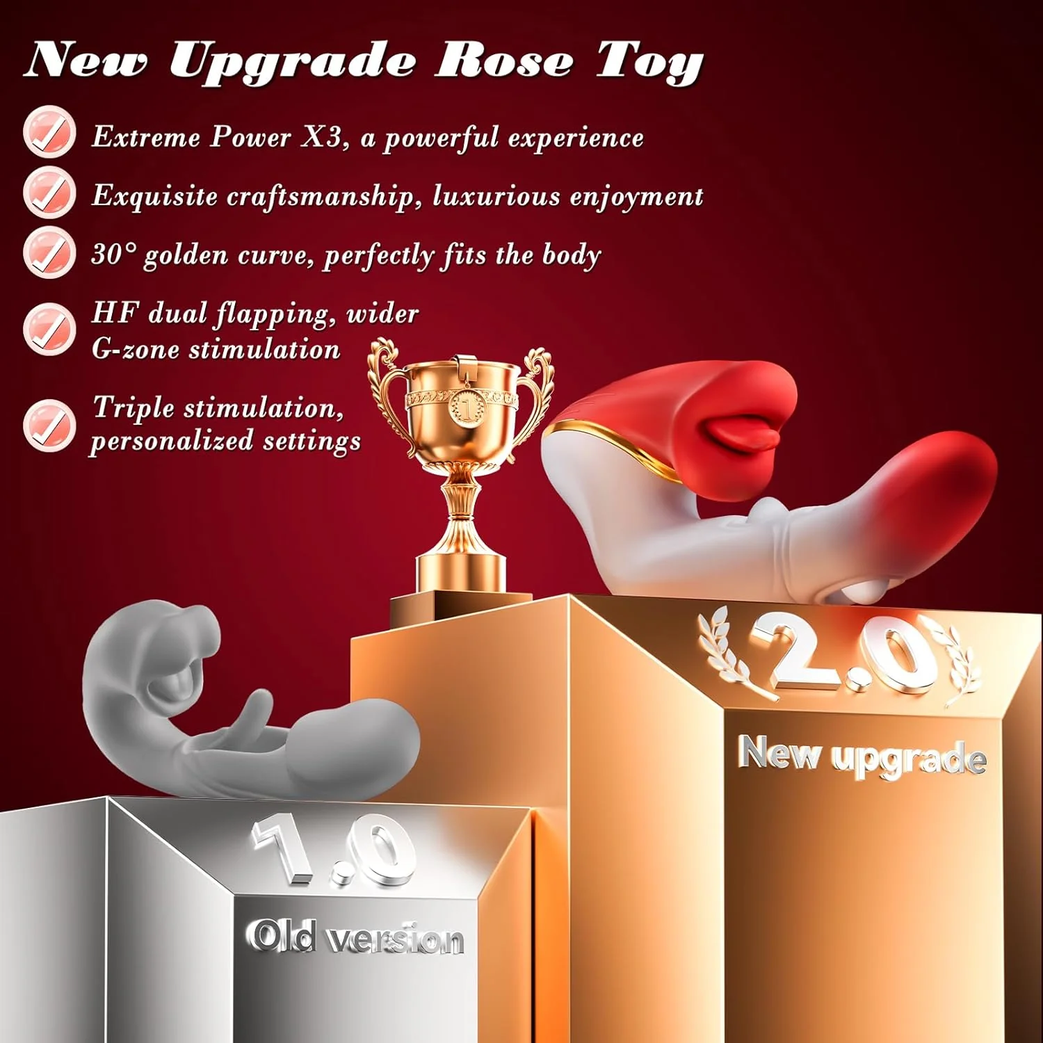 DualFlare Dildo Vibrator 10 Flapping 10 Licking Modes - Image 8
