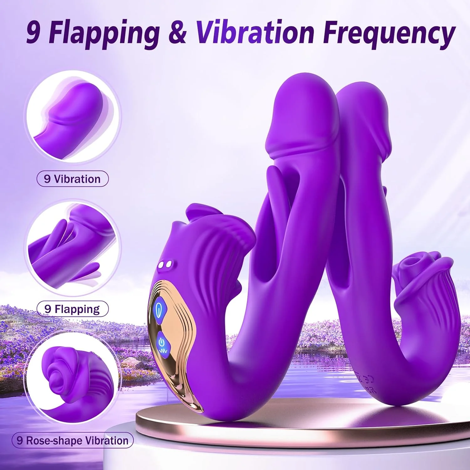 CommandRose App Control Rabbit Vibrator 9 Modes Flapping - Image 3
