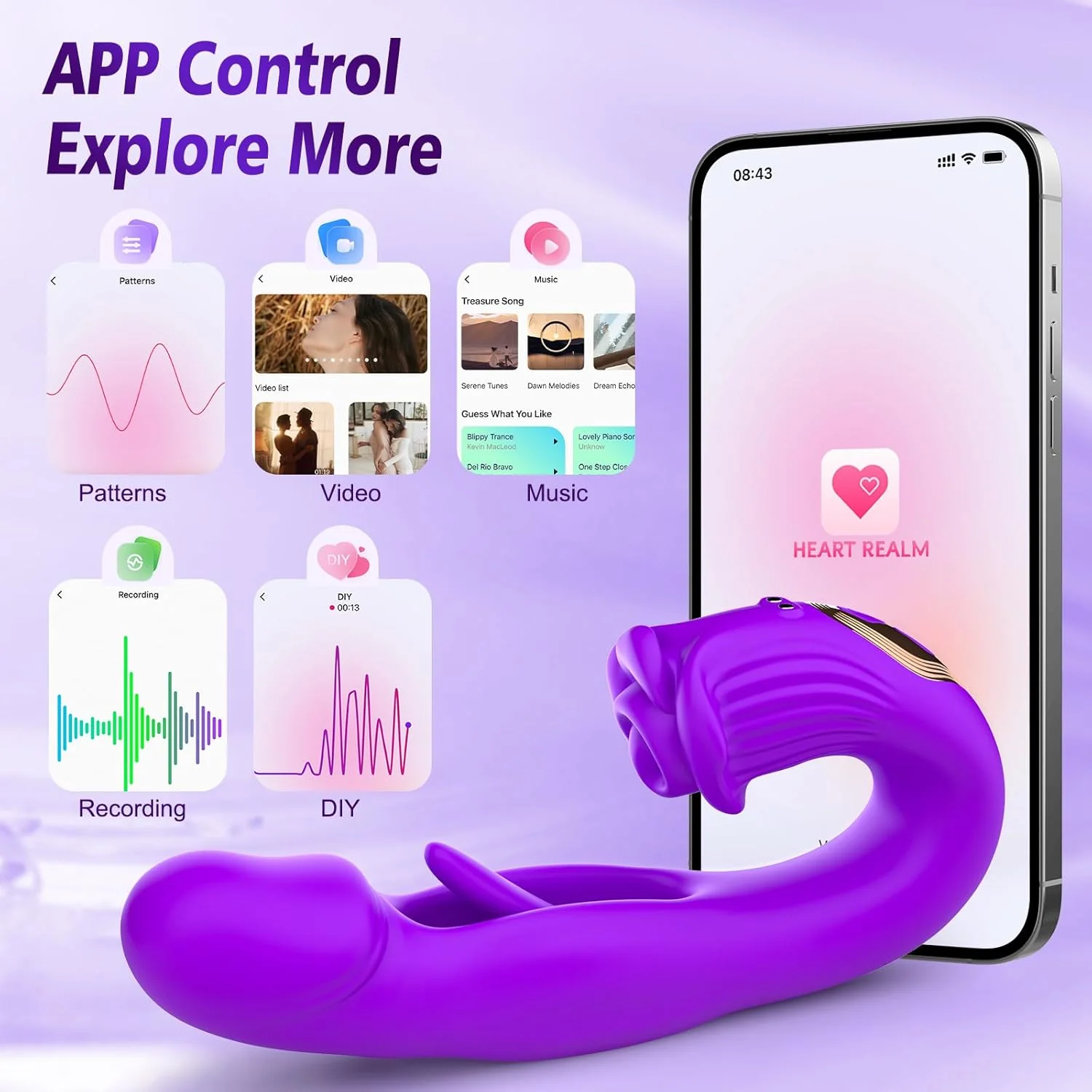 CommandRose App Control Rabbit Vibrator 9 Modes Flapping - Image 5