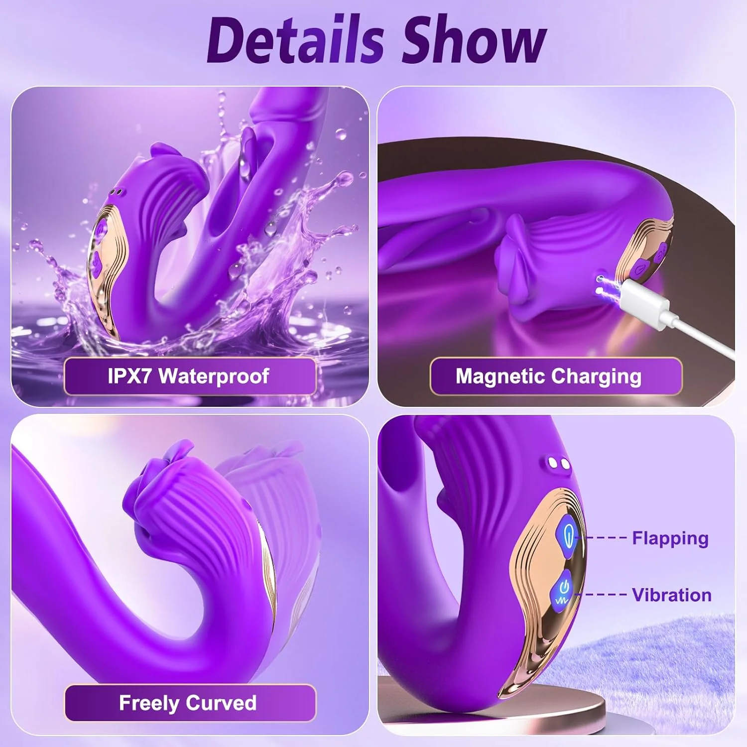 CommandRose App Control Rabbit Vibrator 9 Modes Flapping - Image 6