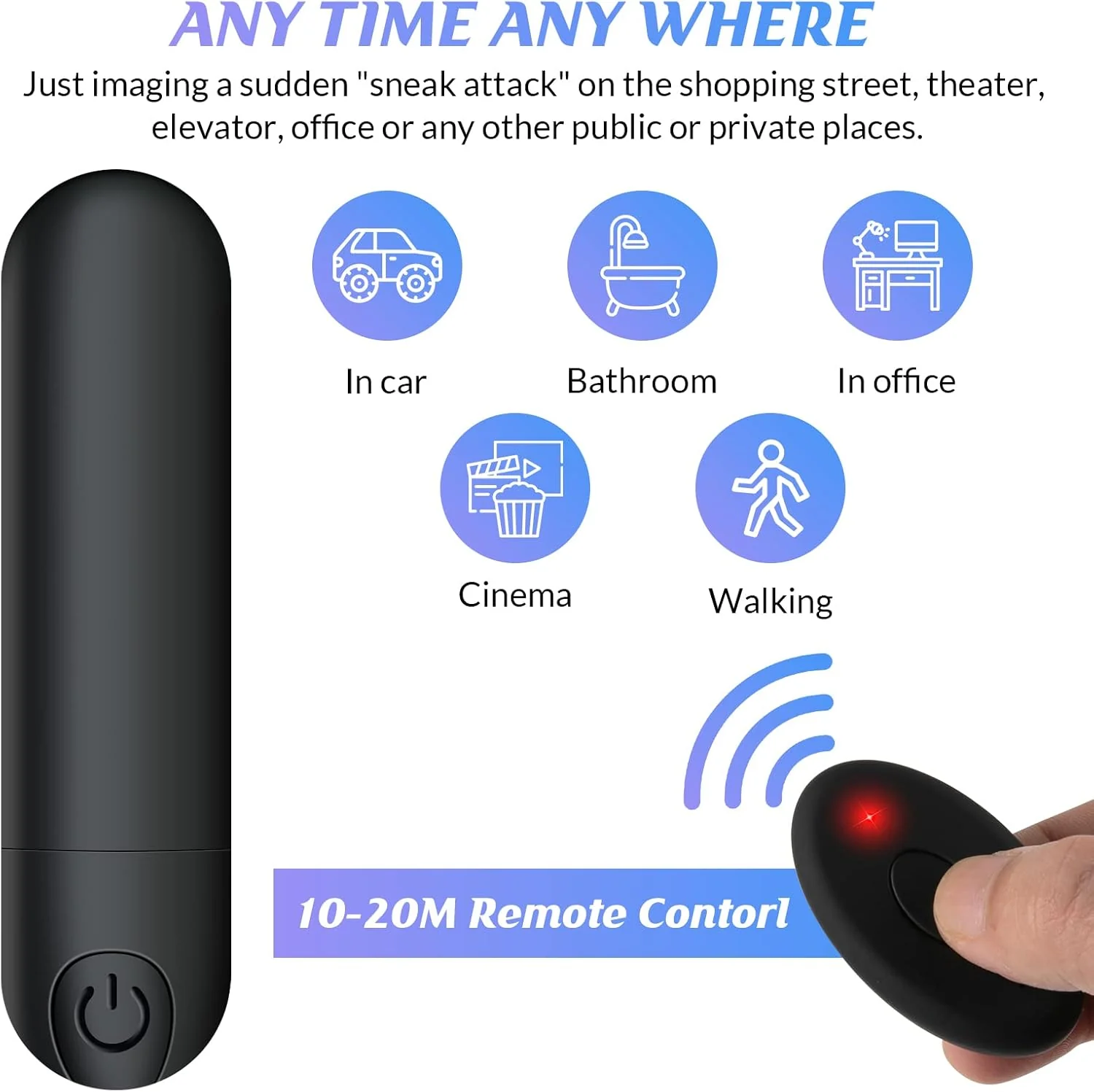 AquaSync Remote Control Bullet Vibrator 10 Speed Waterproof - Image 3