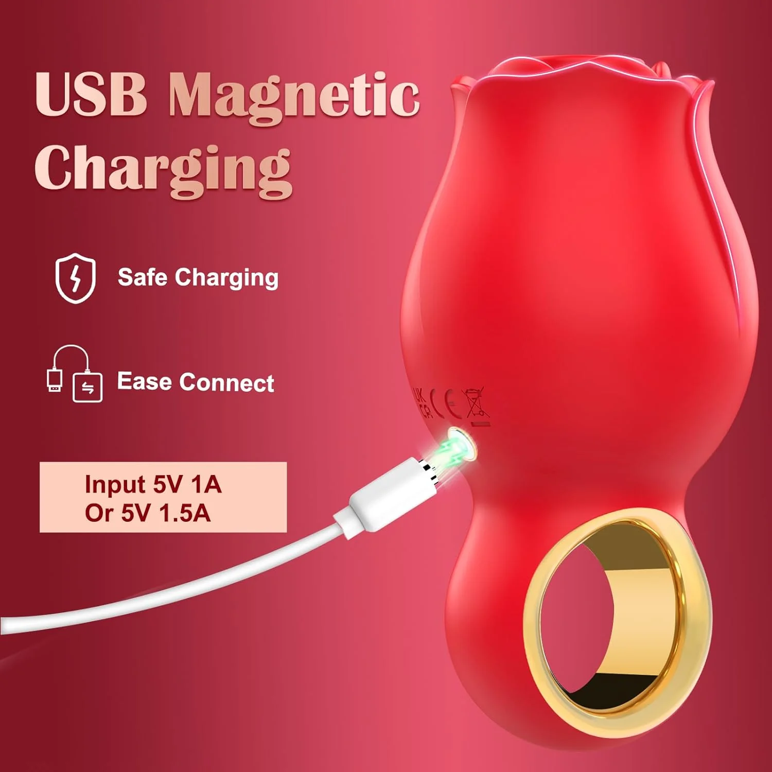 VelvetRose Rose Clit Sucker Vibrator 9 Modes USB Rechargeable - Image 4