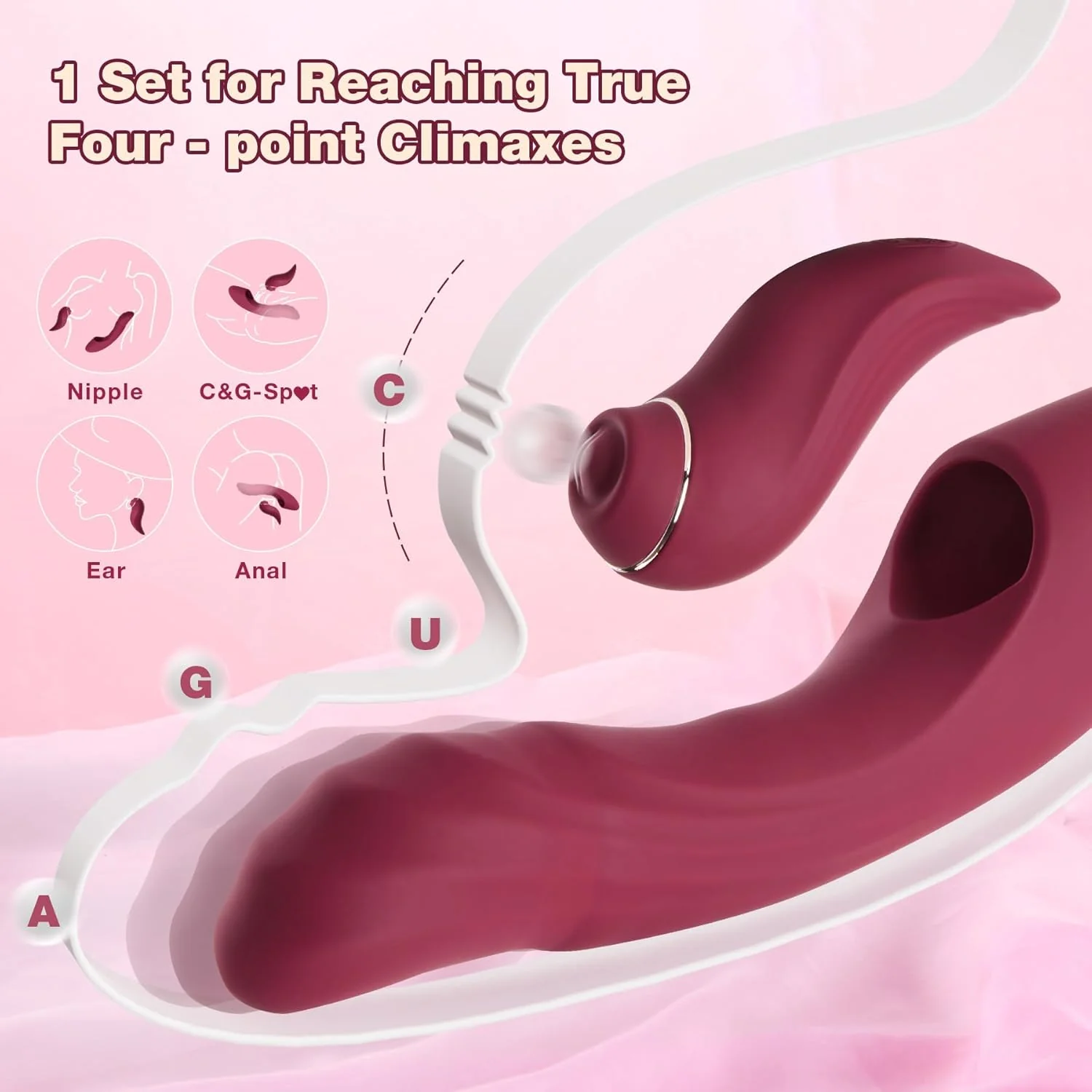CommandHeat 6-in-1 App-controlled Vibrator Set with Thrusting & Tapping - Image 2