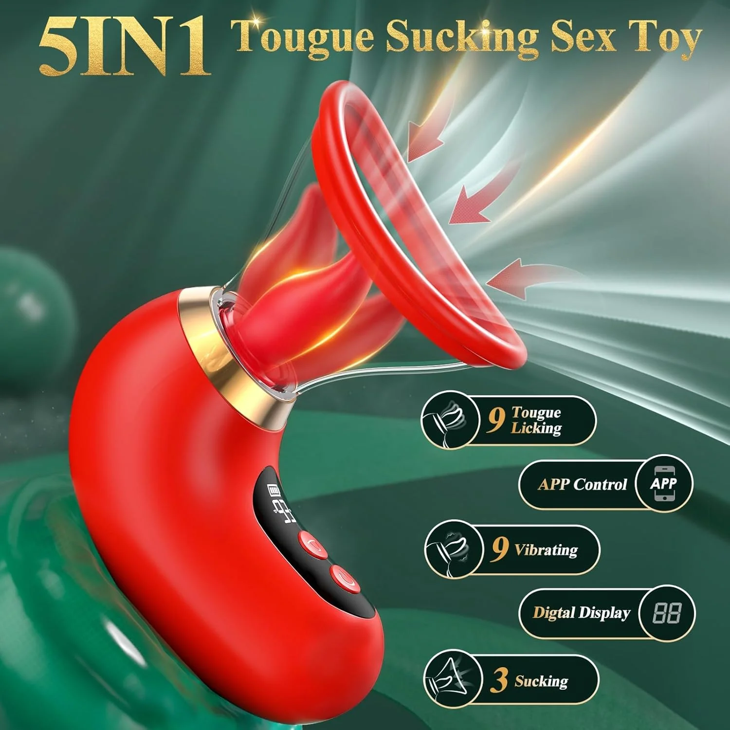 SilqueSync AI Rose Wand App Clitoral Sucker LCD Waterproof - Image 3