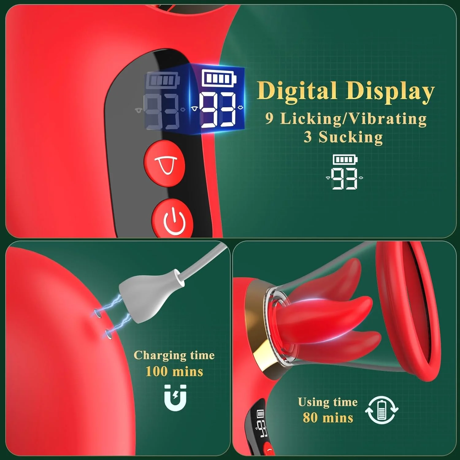 SilqueSync AI Rose Wand App Clitoral Sucker LCD Waterproof - Image 6