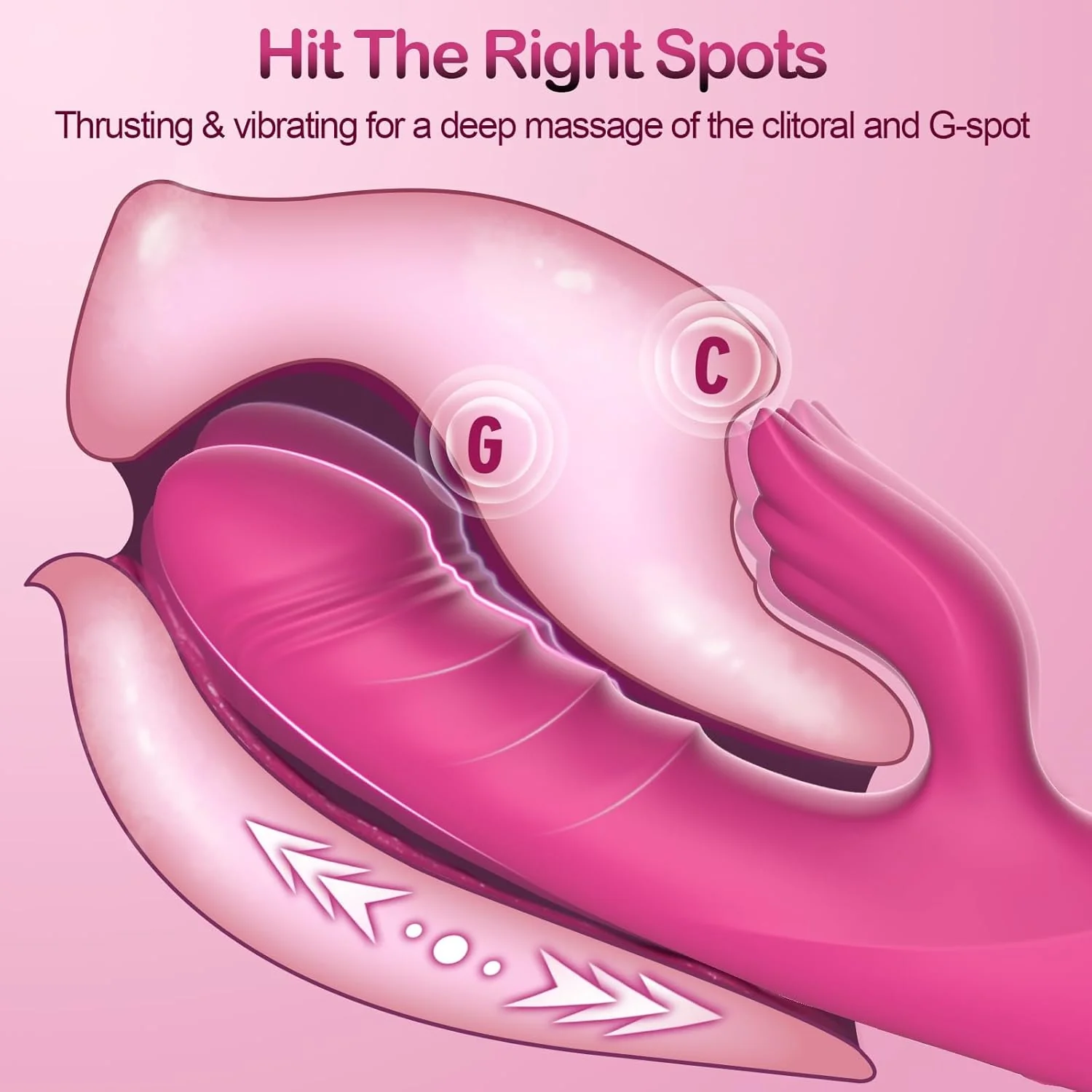 PulseNexa Thrusting Rabbit Vibrator 3 Thrust 10 Modes Silicone - Image 3