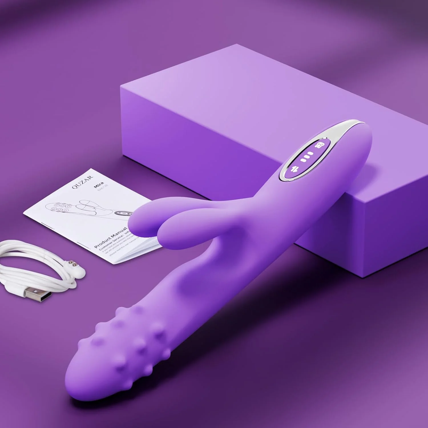 OrbitBead 360° Beads Thrusting Rabbit Vibrator 10 Modes Silicone - Image 10