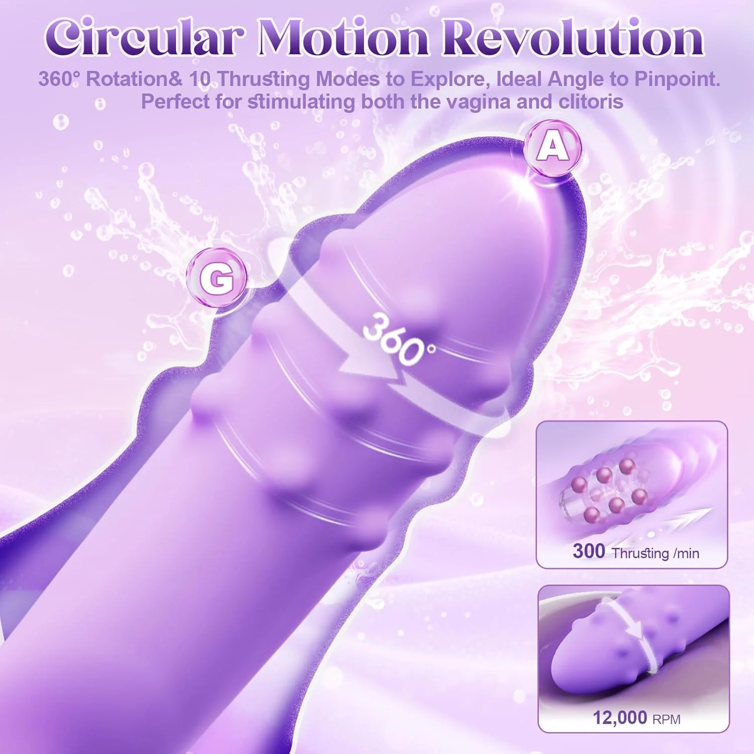 OrbitBead 360° Beads Thrusting Rabbit Vibrator 10 Modes Silicone - Image 3