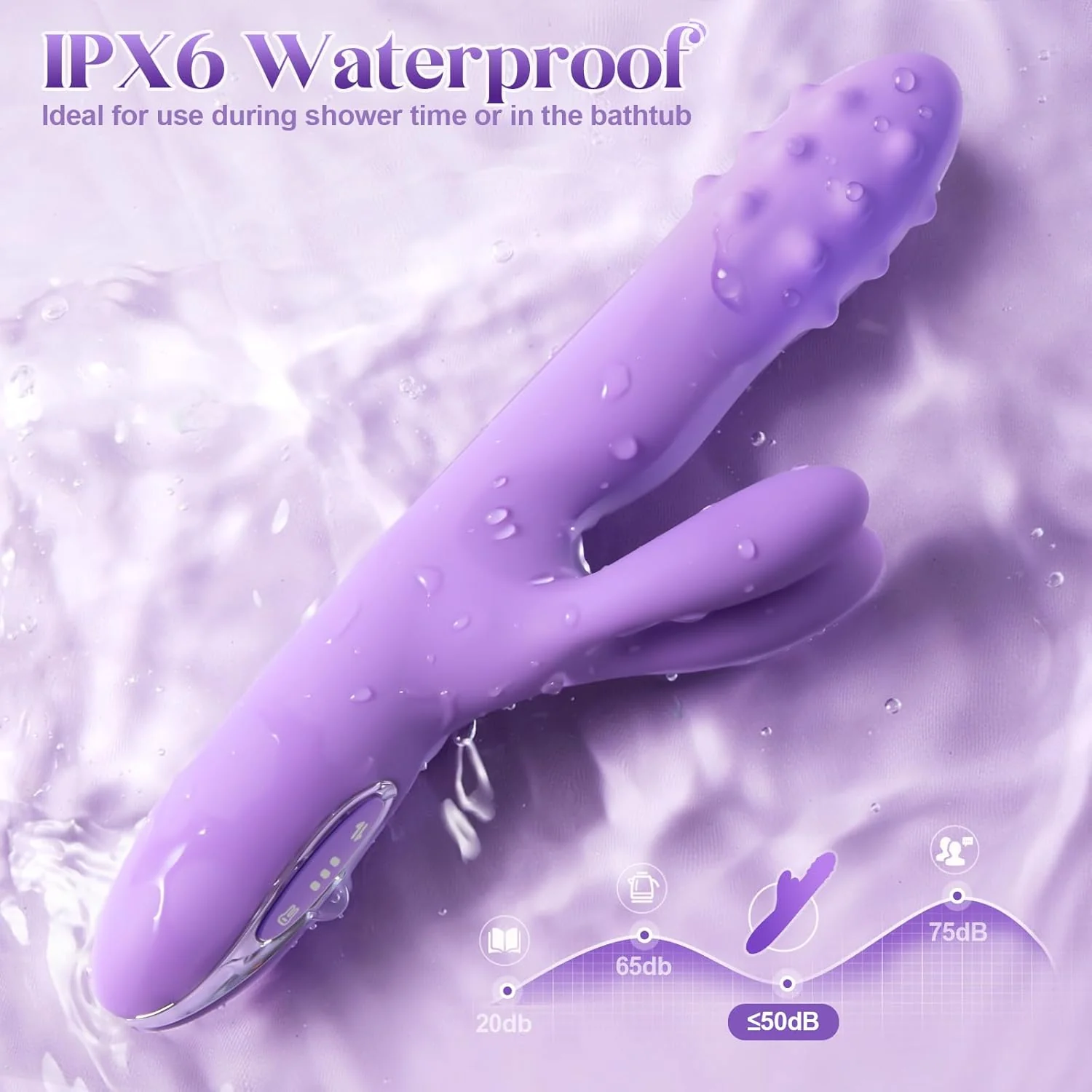 OrbitBead 360° Beads Thrusting Rabbit Vibrator 10 Modes Silicone - Image 7