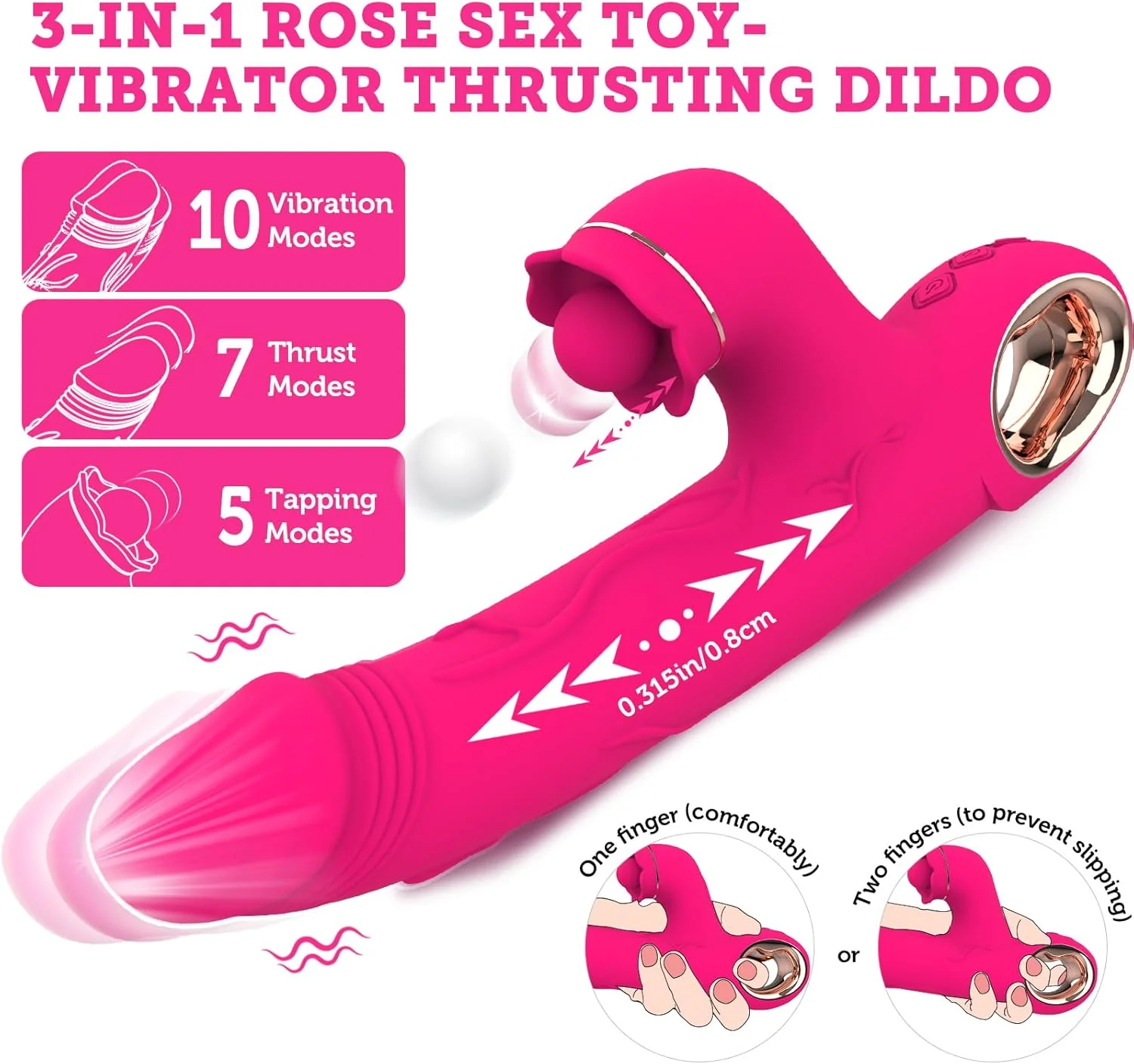 ThrustRose Thrusting Tapping Rabbit Vibrator - Image 2