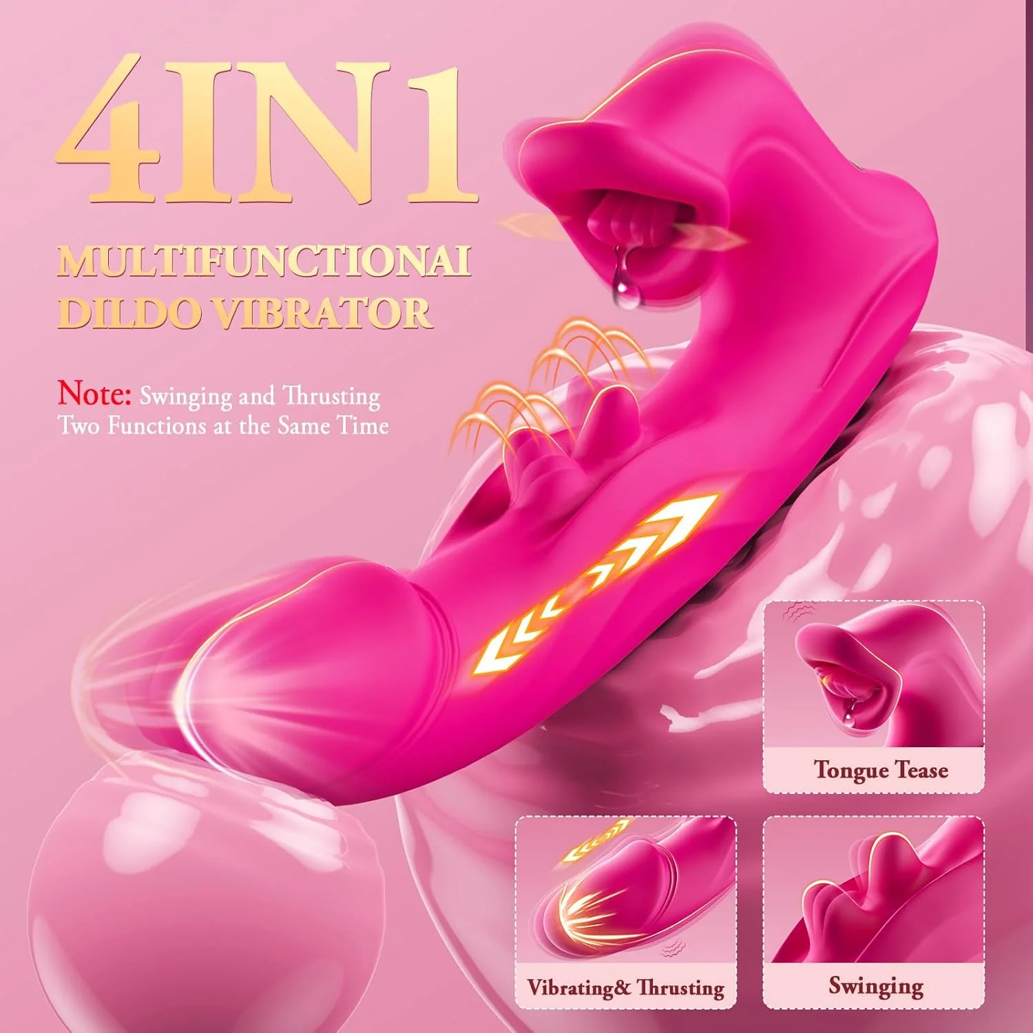 ElyraMax Thrusting Rabbit Licking Vibrator 4-in-1 10 Modes G-Spot - Image 4