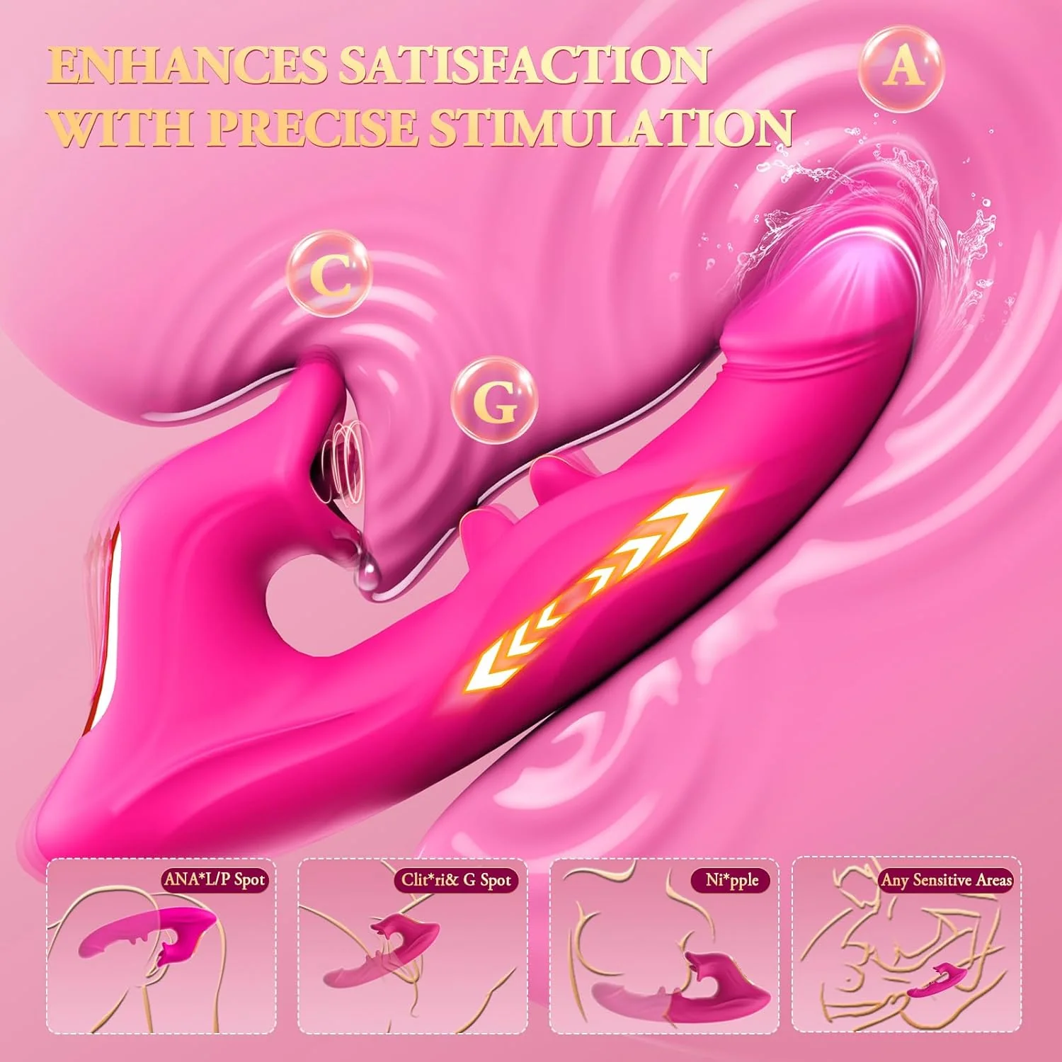 ElyraMax Thrusting Rabbit Licking Vibrator 4-in-1 10 Modes G-Spot - Image 5
