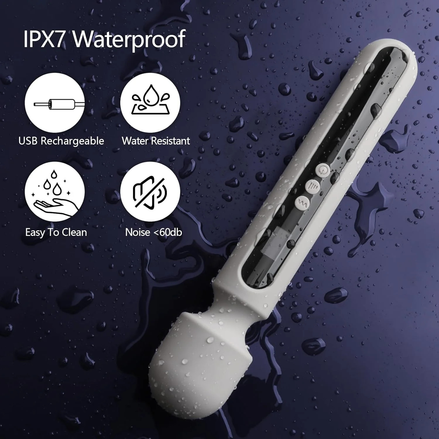 SteelAura 12" Wand Vibrator LCD Display 10 Modes Waterproof - Image 7