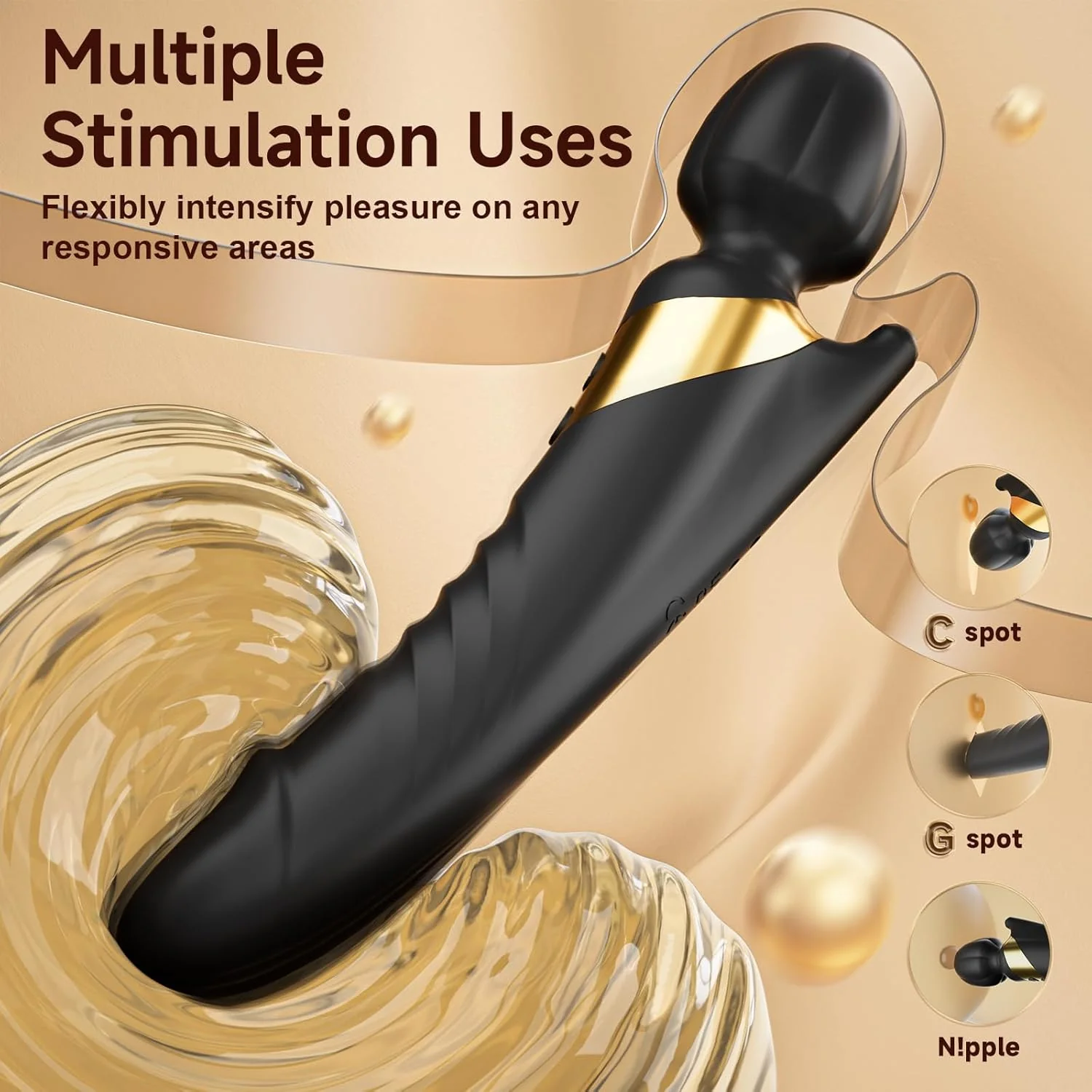 TwinThrive Dual End Wand Vibrator Thrusting Dildo 8+8 Modes - Image 3