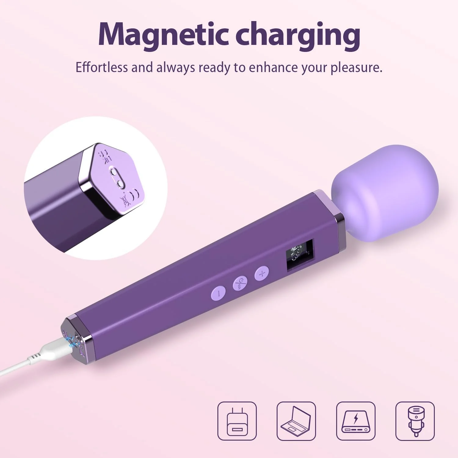 AuraStrike Wand Vibrator Waterproof 8 Modes Rechargeable - Image 6